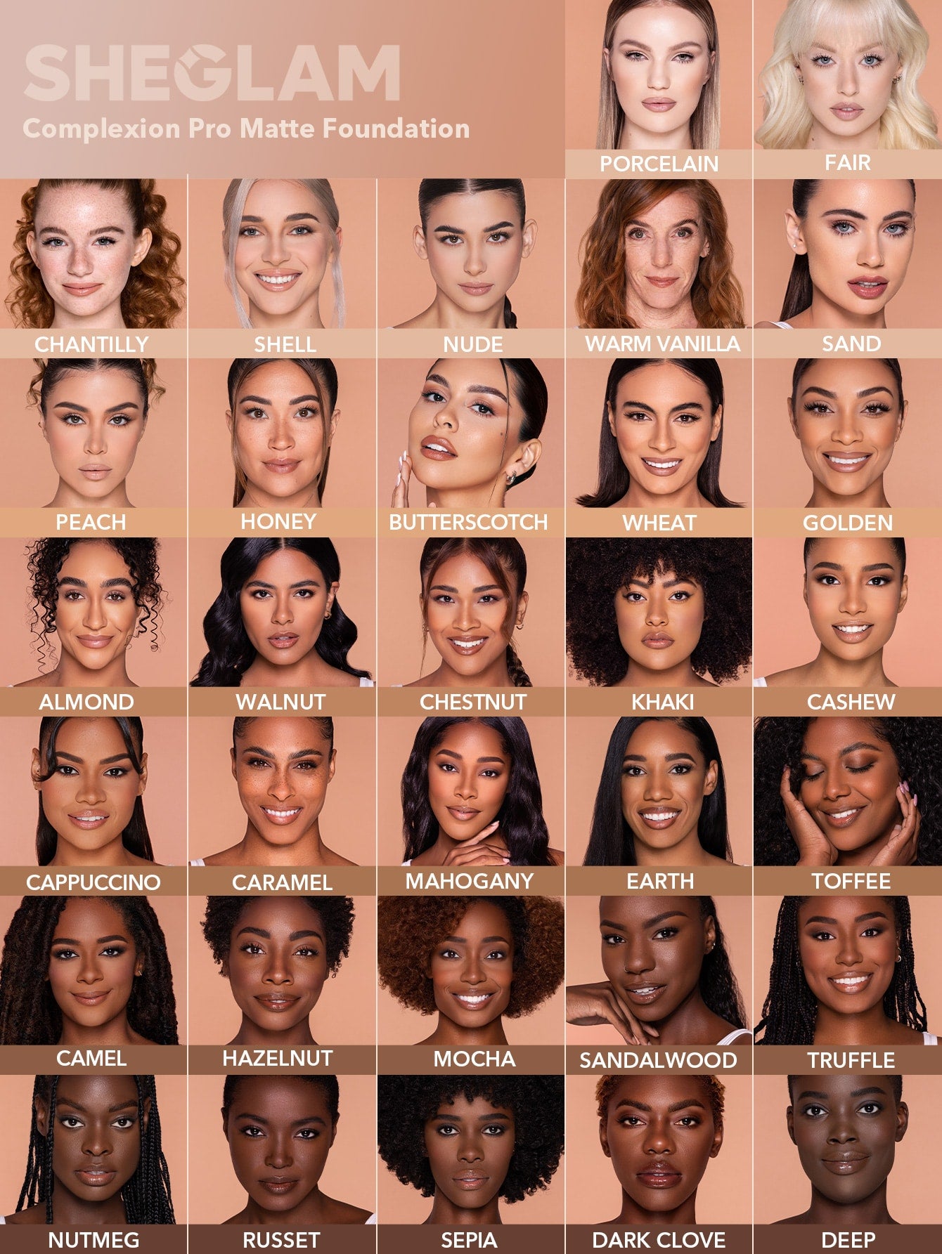 SHEGLAM Complexion Pro Long Lasting Breathable Matte Foundation Sample-Porcelain Matte Sweatproof Foundation Oil Control Full Coverage Poreless Concealer Waterproof Flawless Non-Fading Weightless Liquid Foundation