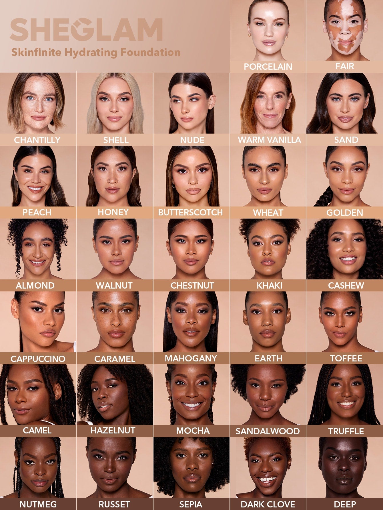 SHEGLAM Skinfinite Hydrating Foundation Sample-Fair Flawless Dewy Foundation Hydrating Coverage Invisible Pore Concealer Poreless Non-Greasy Lightweight Natural Soft Liquid Foundation