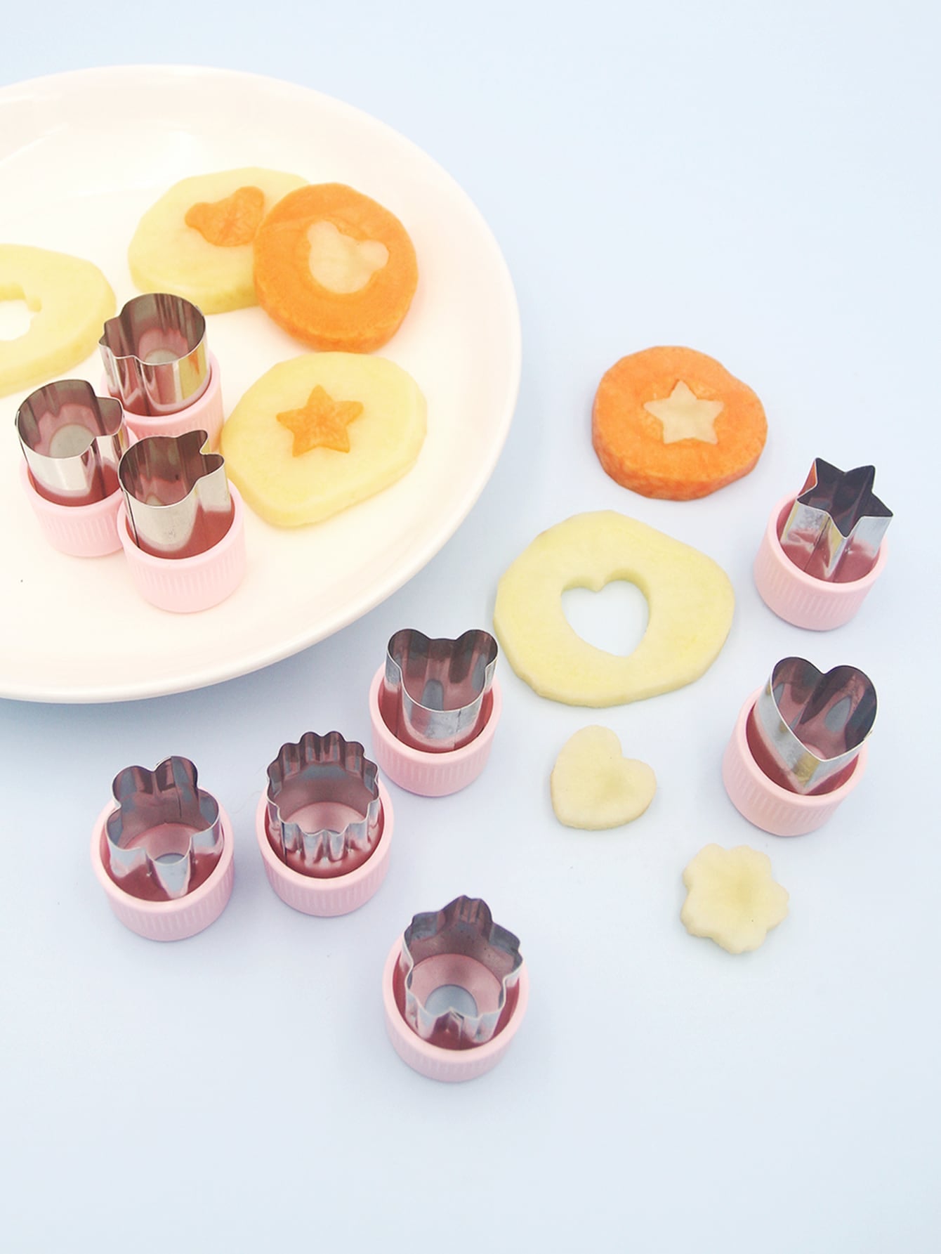 9pcs Reusable Stainless Steel Cookie Cutter,Creative Star & Heart Shaped Washable Cookie Mold For Kids