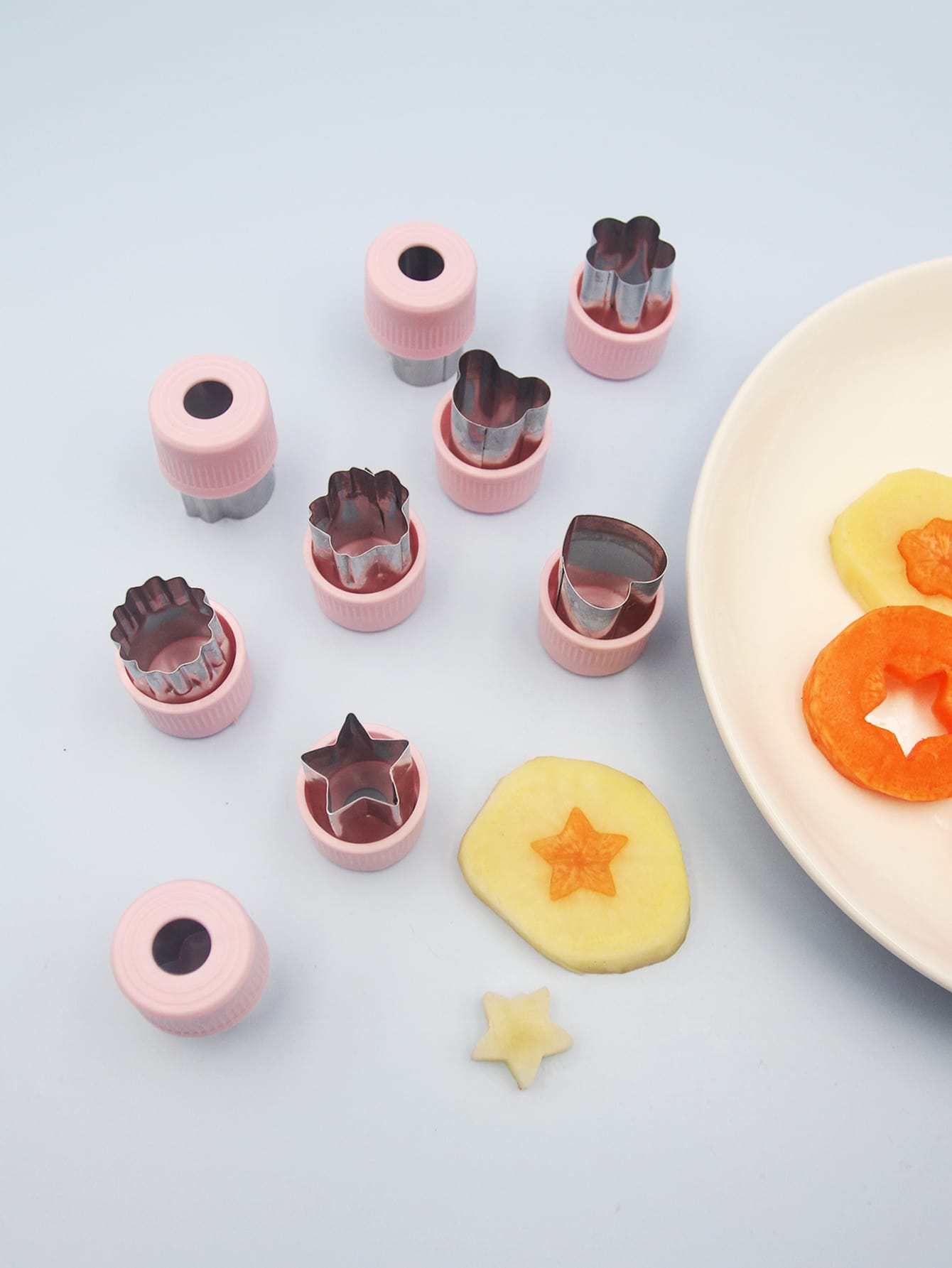 9pcs Reusable Stainless Steel Cookie Cutter,Creative Star & Heart Shaped Washable Cookie Mold For Kids