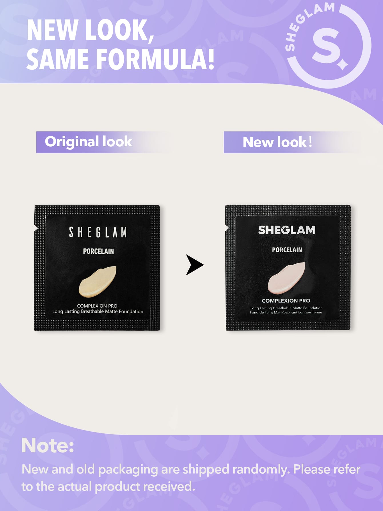 SHEGLAM Complexion Pro Long Lasting Breathable Matte Foundation Sample-Porcelain Matte Sweatproof Foundation Oil Control Full Coverage Poreless Concealer Waterproof Flawless Non-Fading Weightless Liquid Foundation
