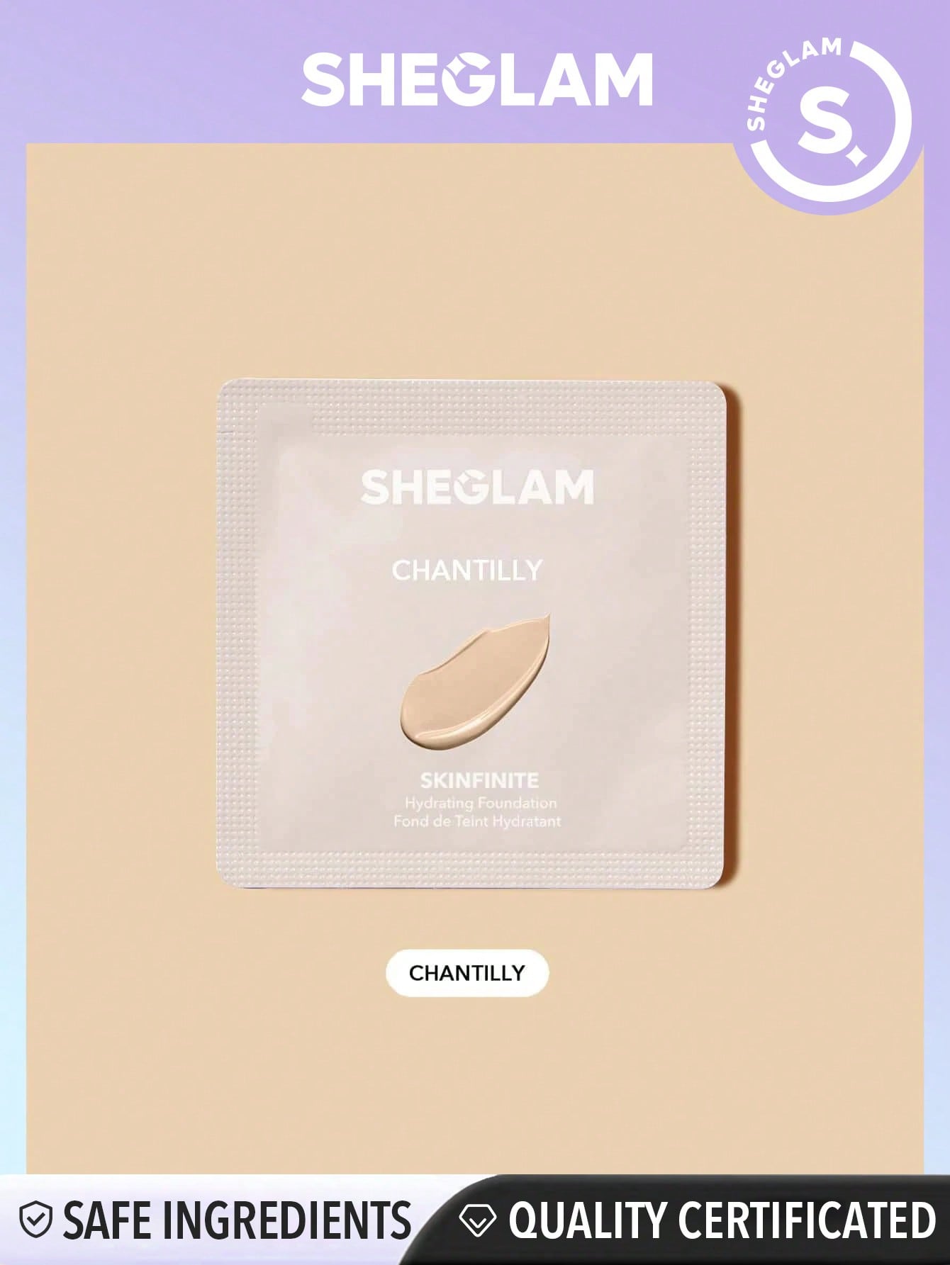 SHEGLAM Skinfinite Hydrating Foundation Sample-Fair Flawless Dewy Foundation Hydrating Coverage Invisible Pore Concealer Poreless Non-Greasy Lightweight Natural Soft Liquid Foundation