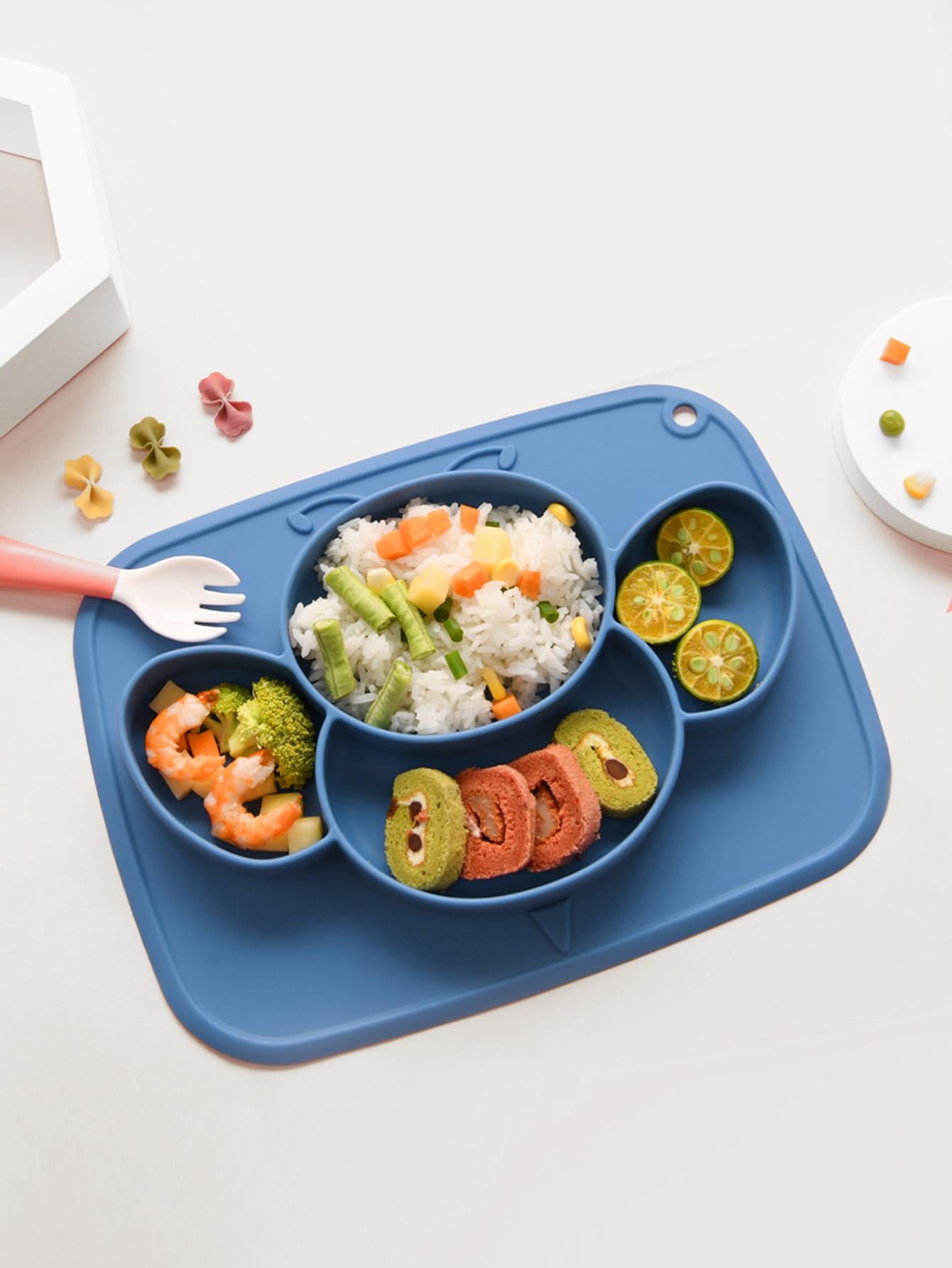 1pc Baby Bee Shaped Anti-Fall Silicone Feeding Plate