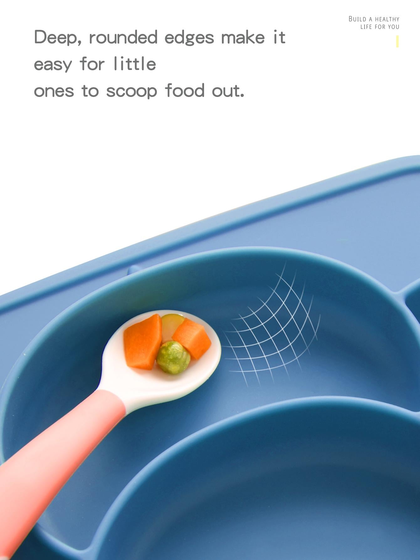 1pc Baby Bee Shaped Anti-Fall Silicone Feeding Plate