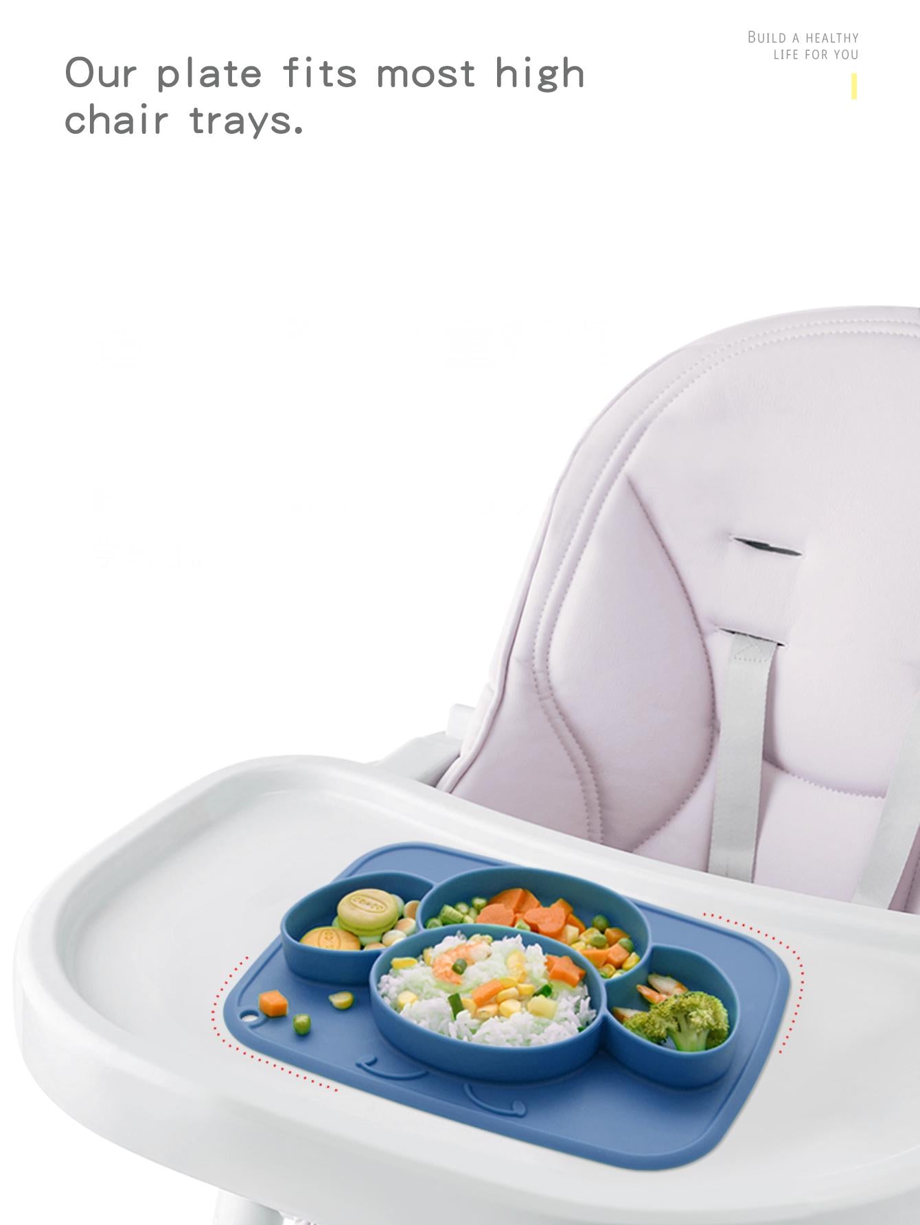 1pc Baby Bee Shaped Anti-Fall Silicone Feeding Plate