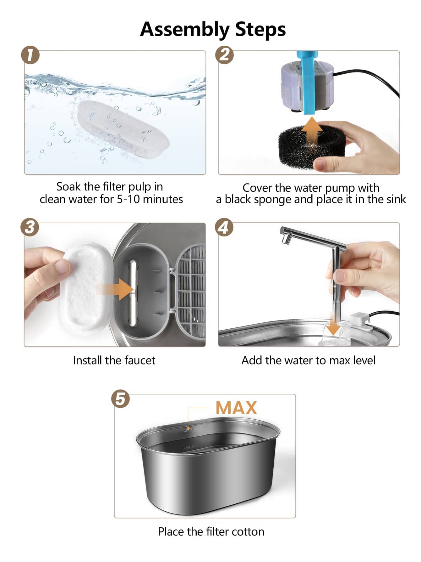 ROJECO Stainless Steel Pet Water Fountain With 3.2l Capacity And Smart Running Track