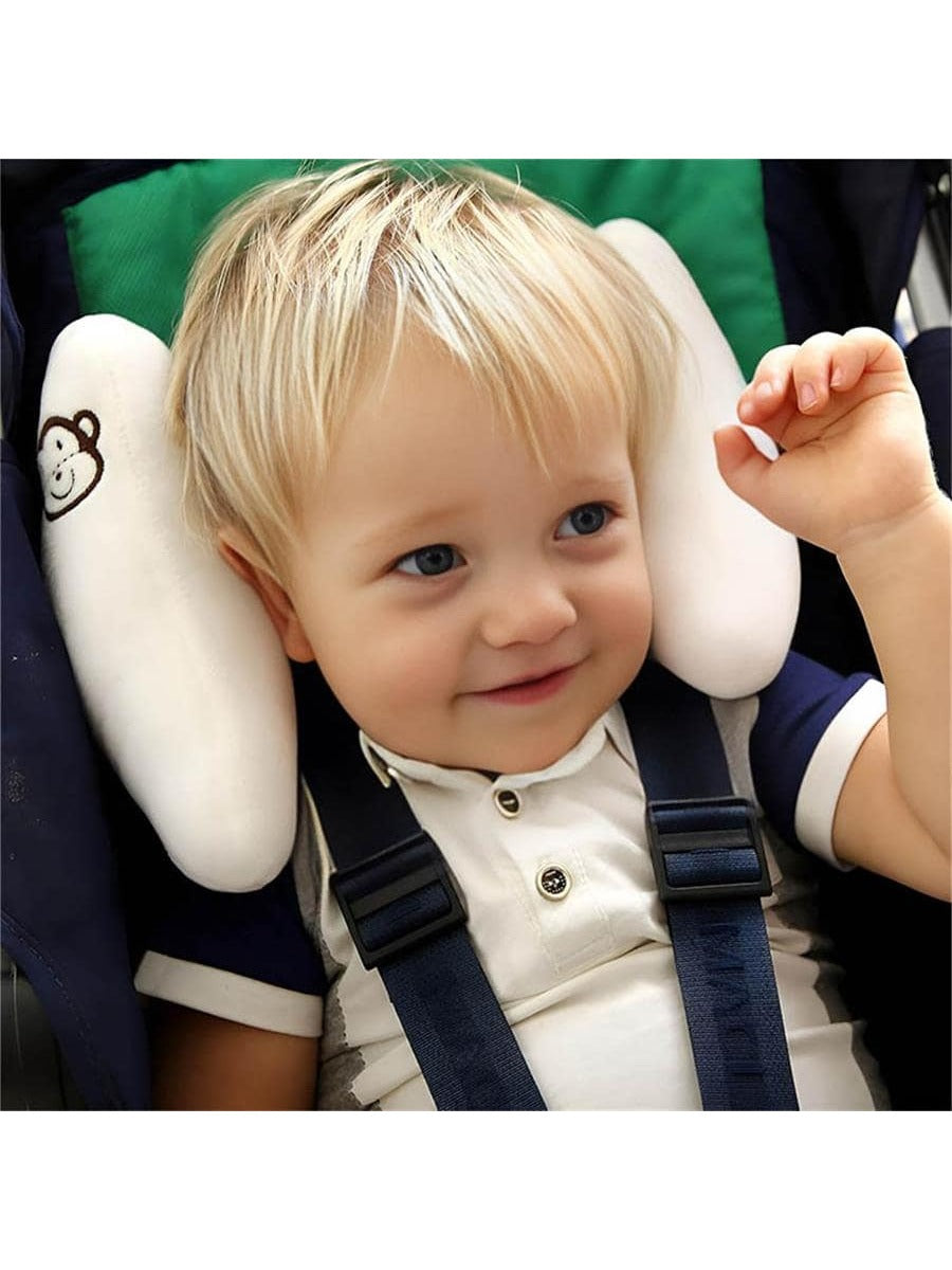 1set Baby Head Support Pillow, Banana Shaped Polyester Fiber Car Seat Headrest, Suitable For Daily Use