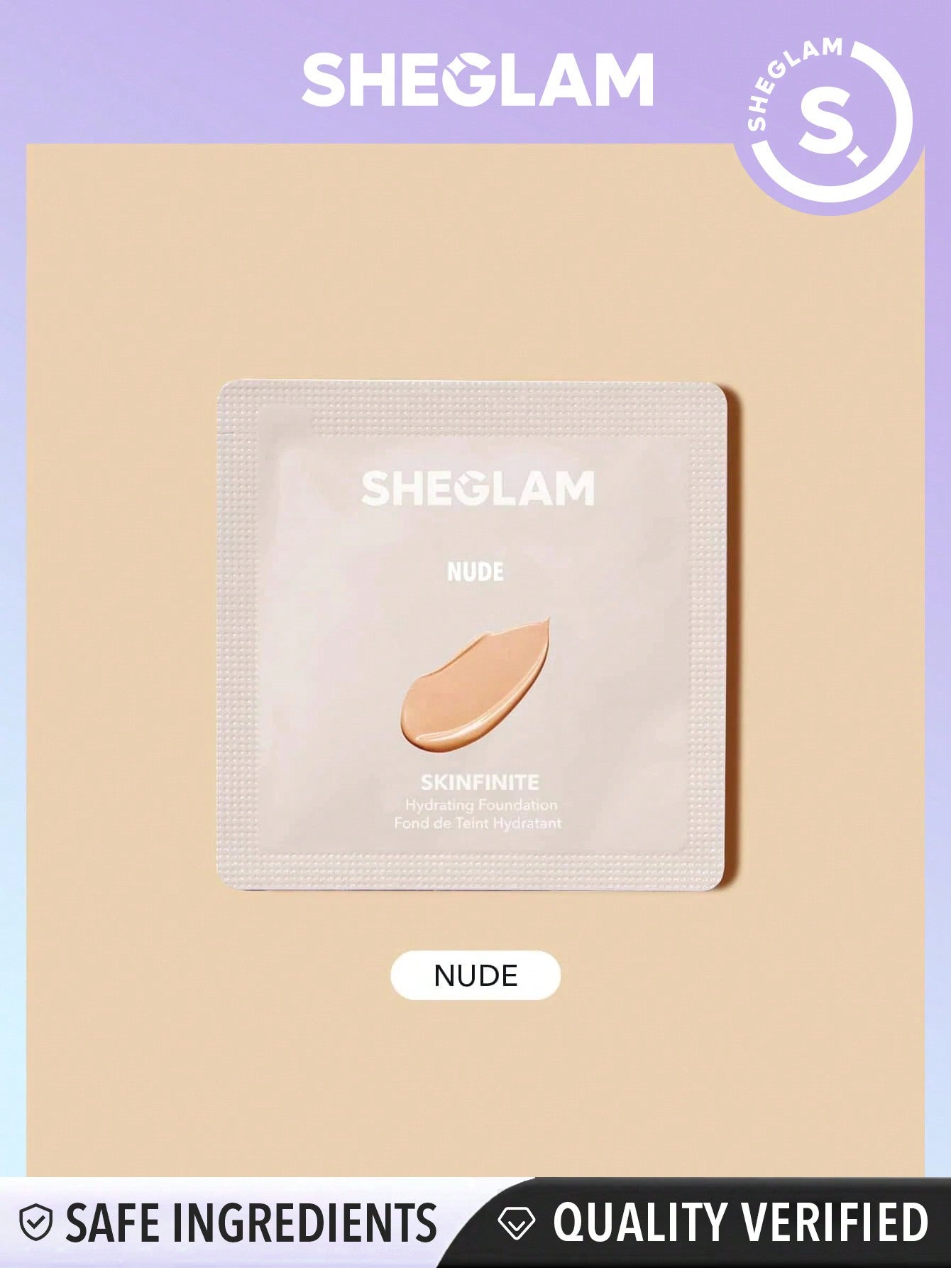 SHEGLAM Skinfinite Hydrating Foundation Sample-Fair Flawless Dewy Foundation Hydrating Coverage Invisible Pore Concealer Poreless Non-Greasy Lightweight Natural Soft Liquid Foundation