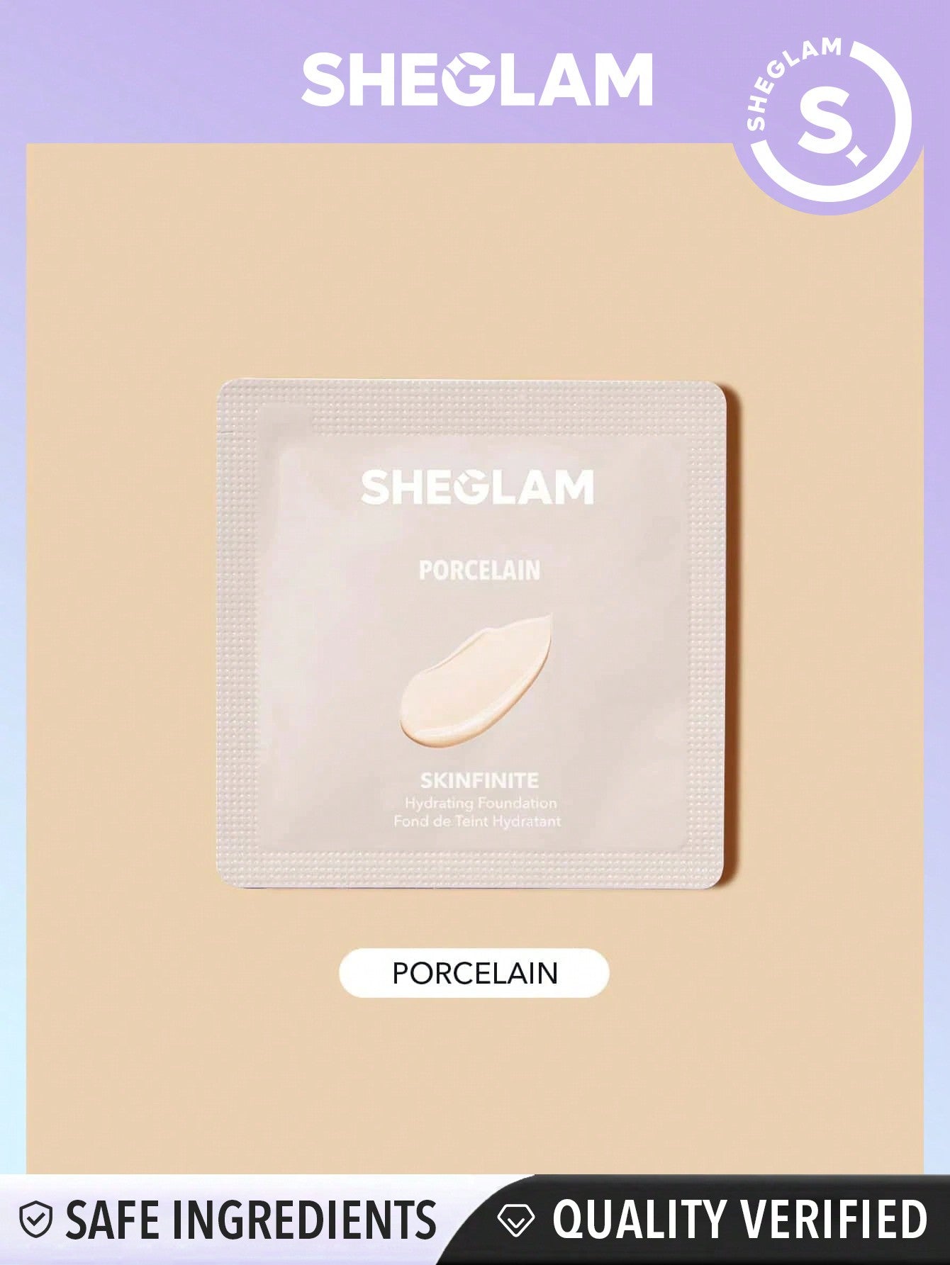 SHEGLAM Skinfinite Hydrating Foundation Sample-Fair Flawless Dewy Foundation Hydrating Coverage Invisible Pore Concealer Poreless Non-Greasy Lightweight Natural Soft Liquid Foundation