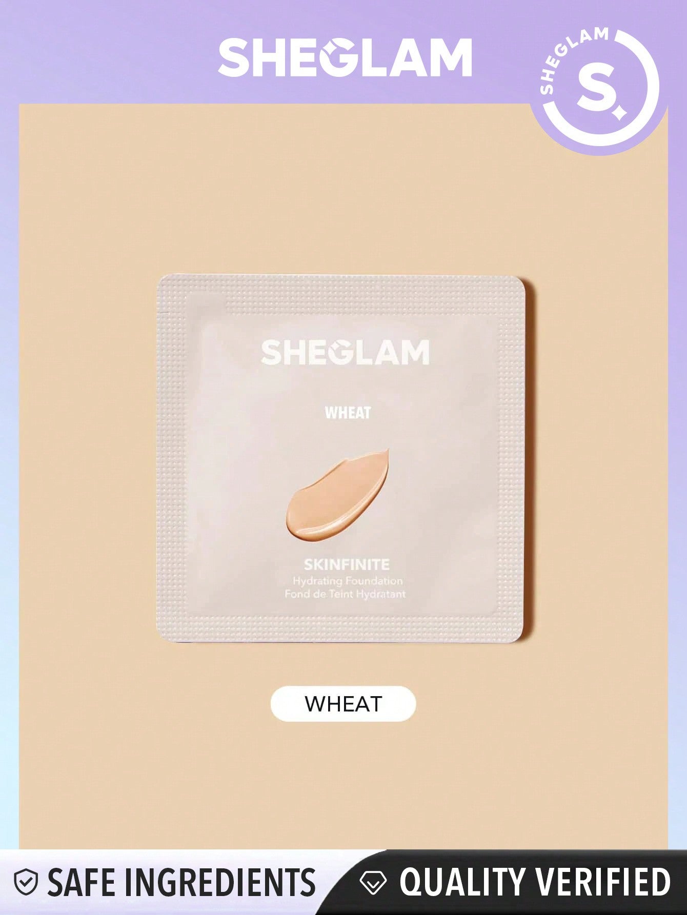 SHEGLAM Skinfinite Hydrating Foundation Sample-Fair Flawless Dewy Foundation Hydrating Coverage Invisible Pore Concealer Poreless Non-Greasy Lightweight Natural Soft Liquid Foundation