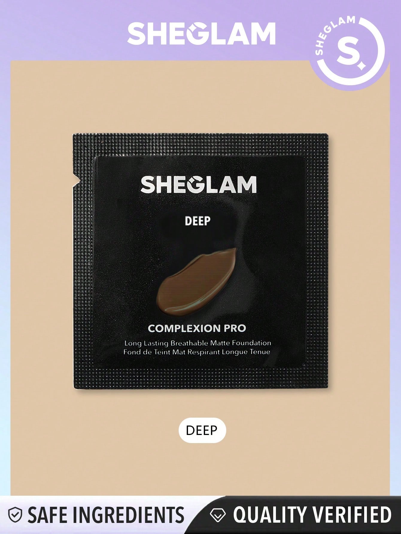 SHEGLAM Complexion Pro Long Lasting Breathable Matte Foundation Sample-Porcelain Matte Sweatproof Foundation Oil Control Full Coverage Poreless Concealer Waterproof Flawless Non-Fading Weightless Liquid Foundation
