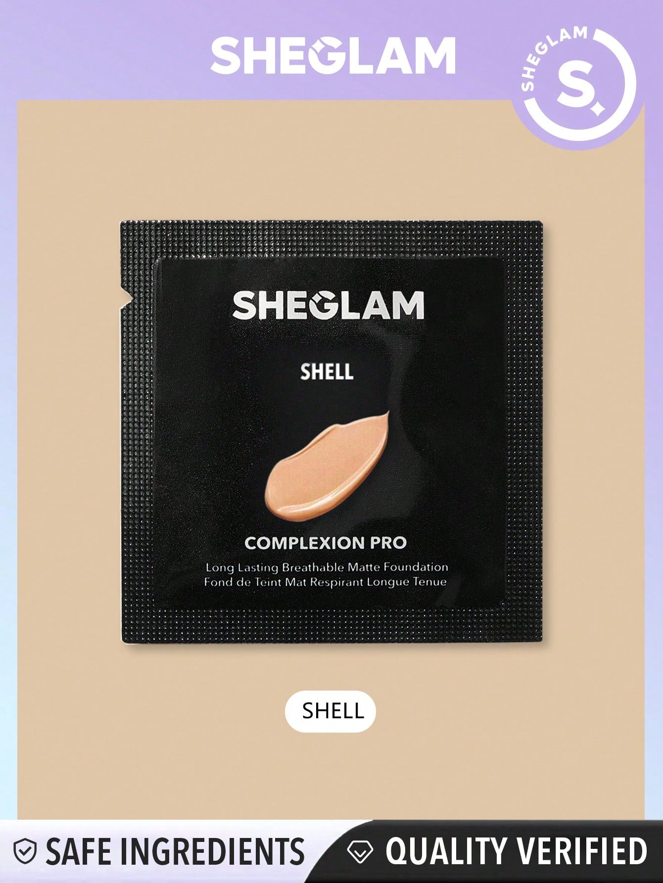 SHEGLAM Complexion Pro Long Lasting Breathable Matte Foundation Sample-Porcelain Matte Sweatproof Foundation Oil Control Full Coverage Poreless Concealer Waterproof Flawless Non-Fading Weightless Liquid Foundation