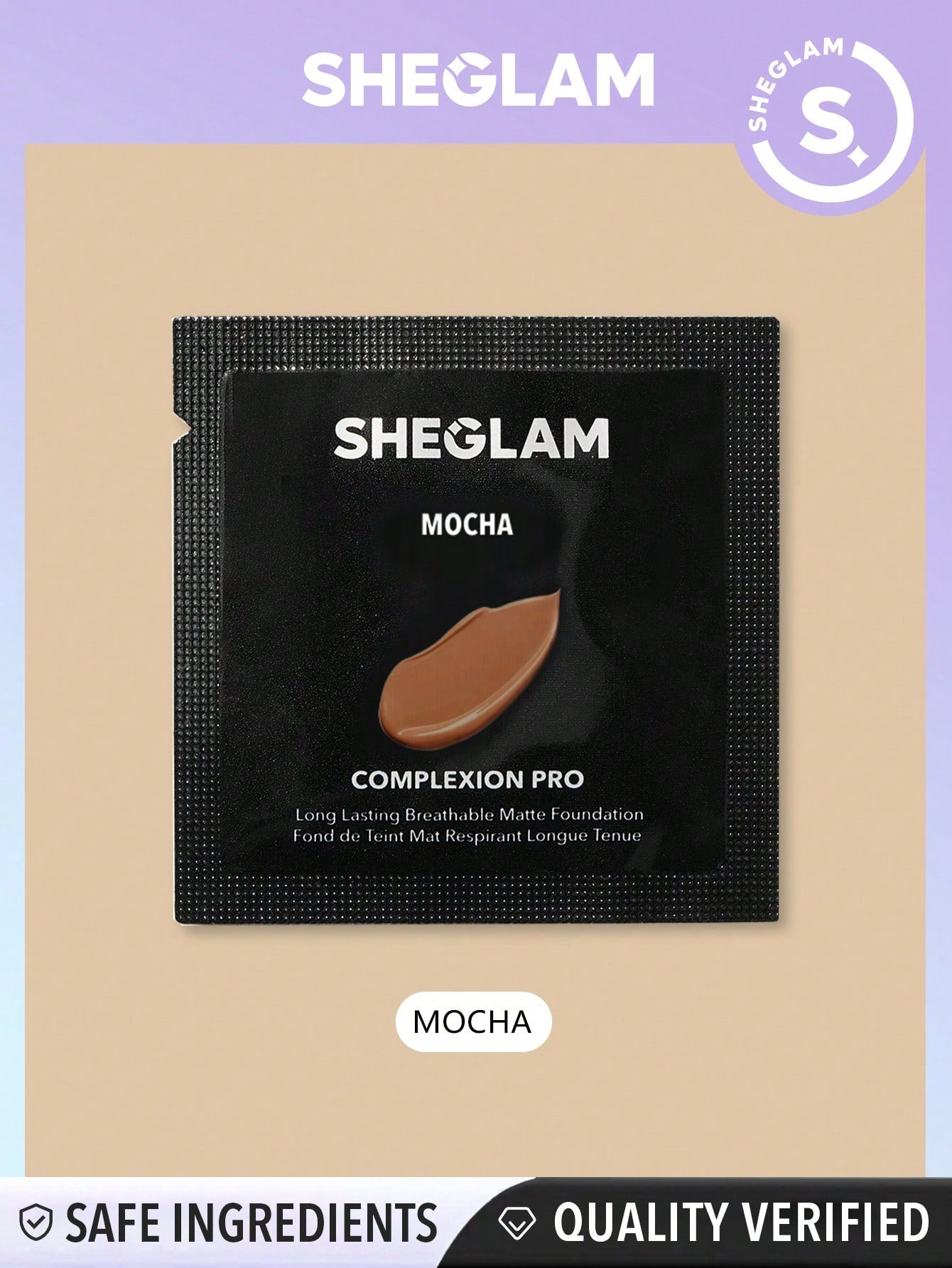 SHEGLAM Complexion Pro Long Lasting Breathable Matte Foundation Sample-Porcelain Matte Sweatproof Foundation Oil Control Full Coverage Poreless Concealer Waterproof Flawless Non-Fading Weightless Liquid Foundation