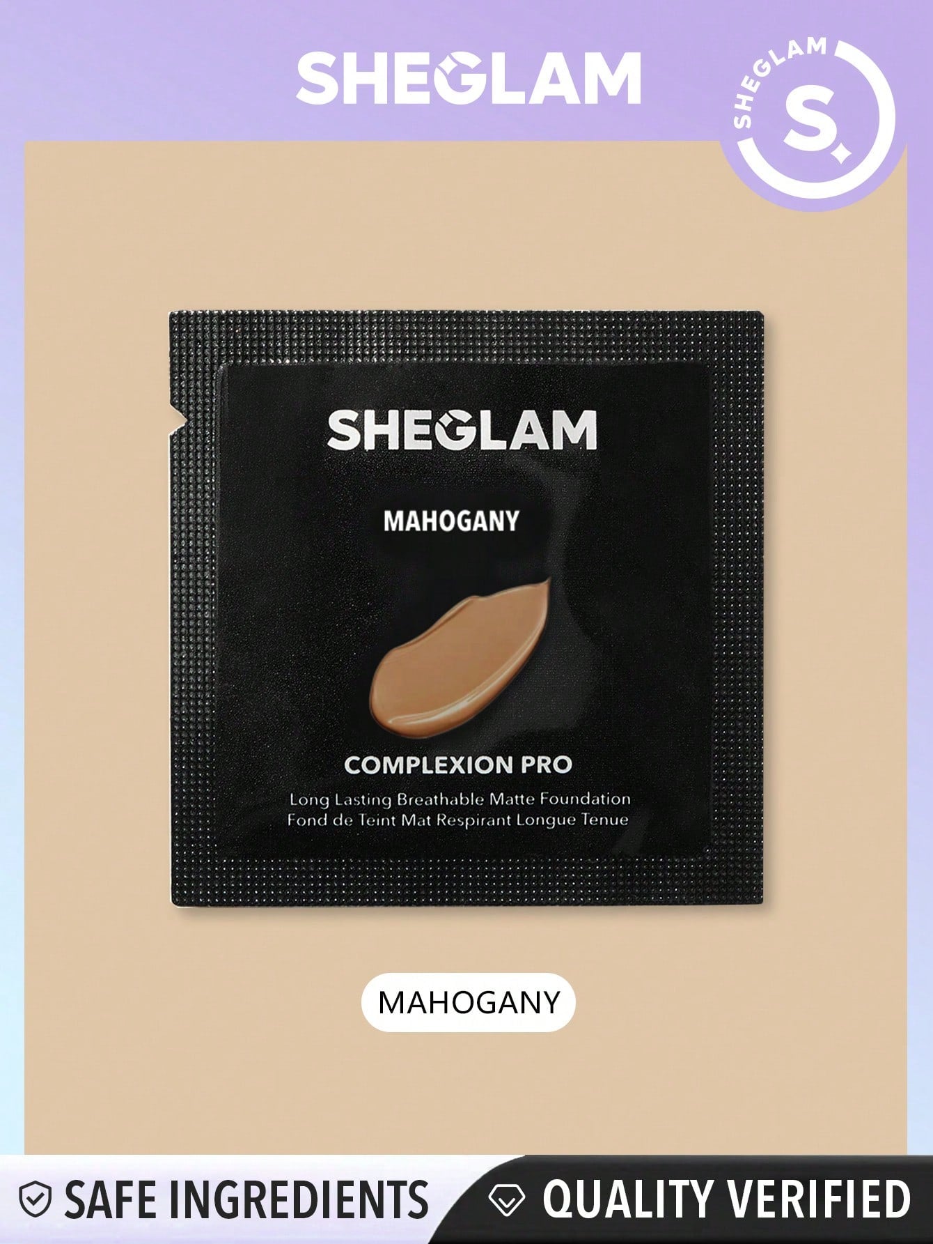SHEGLAM Complexion Pro Long Lasting Breathable Matte Foundation Sample-Porcelain Matte Sweatproof Foundation Oil Control Full Coverage Poreless Concealer Waterproof Flawless Non-Fading Weightless Liquid Foundation