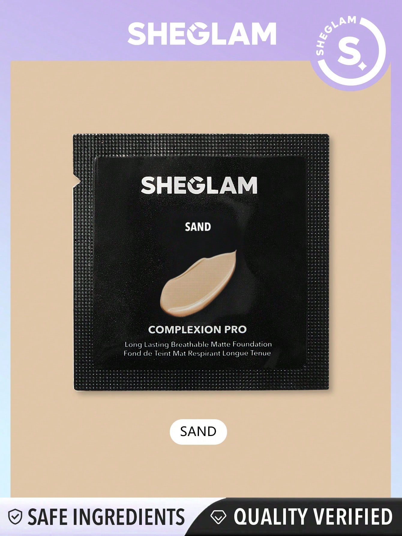 SHEGLAM Complexion Pro Long Lasting Breathable Matte Foundation Sample-Porcelain Matte Sweatproof Foundation Oil Control Full Coverage Poreless Concealer Waterproof Flawless Non-Fading Weightless Liquid Foundation