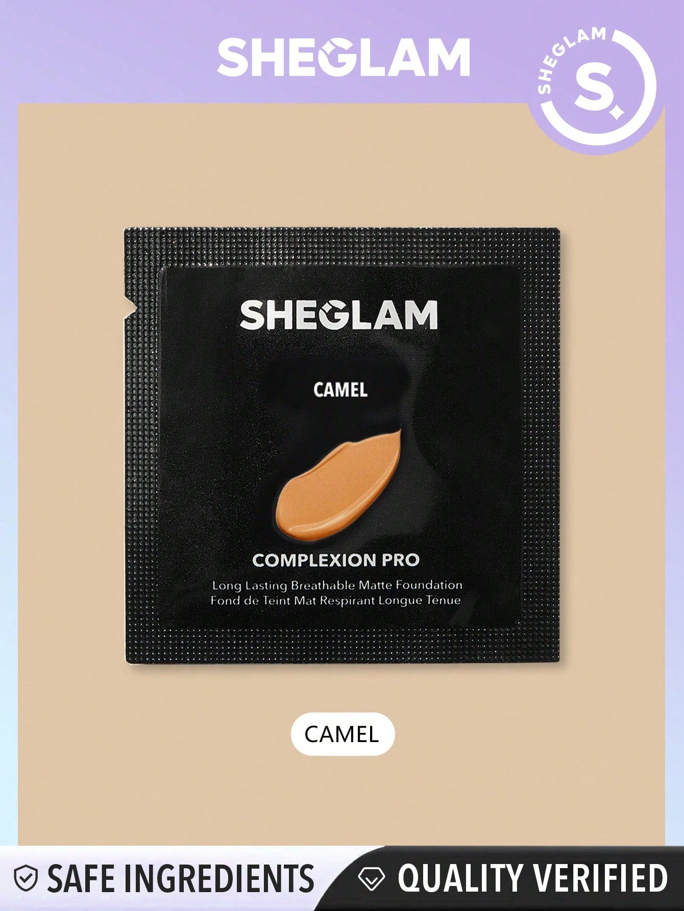 SHEGLAM Complexion Pro Long Lasting Breathable Matte Foundation Sample-Porcelain Matte Sweatproof Foundation Oil Control Full Coverage Poreless Concealer Waterproof Flawless Non-Fading Weightless Liquid Foundation