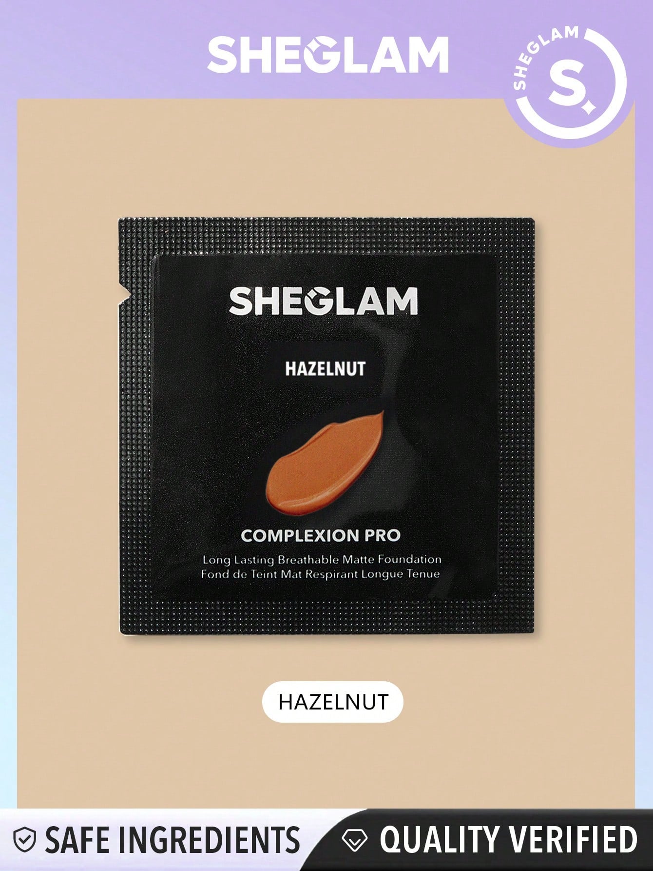 SHEGLAM Complexion Pro Long Lasting Breathable Matte Foundation Sample-Porcelain Matte Sweatproof Foundation Oil Control Full Coverage Poreless Concealer Waterproof Flawless Non-Fading Weightless Liquid Foundation