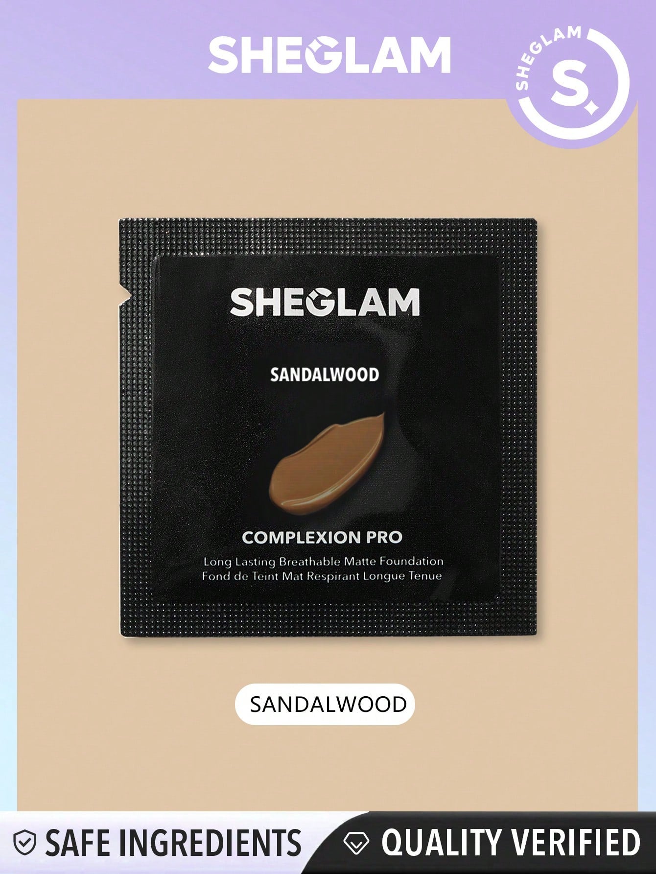 SHEGLAM Complexion Pro Long Lasting Breathable Matte Foundation Sample-Porcelain Matte Sweatproof Foundation Oil Control Full Coverage Poreless Concealer Waterproof Flawless Non-Fading Weightless Liquid Foundation