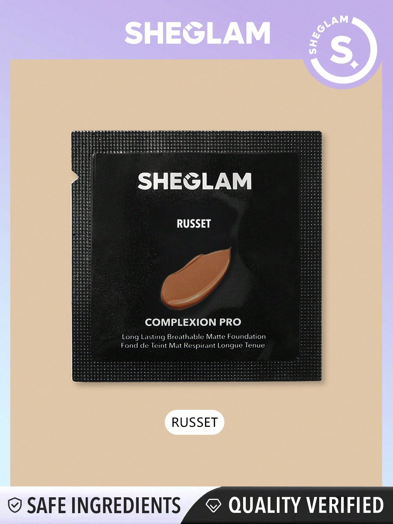 SHEGLAM Complexion Pro Long Lasting Breathable Matte Foundation Sample-Porcelain Matte Sweatproof Foundation Oil Control Full Coverage Poreless Concealer Waterproof Flawless Non-Fading Weightless Liquid Foundation