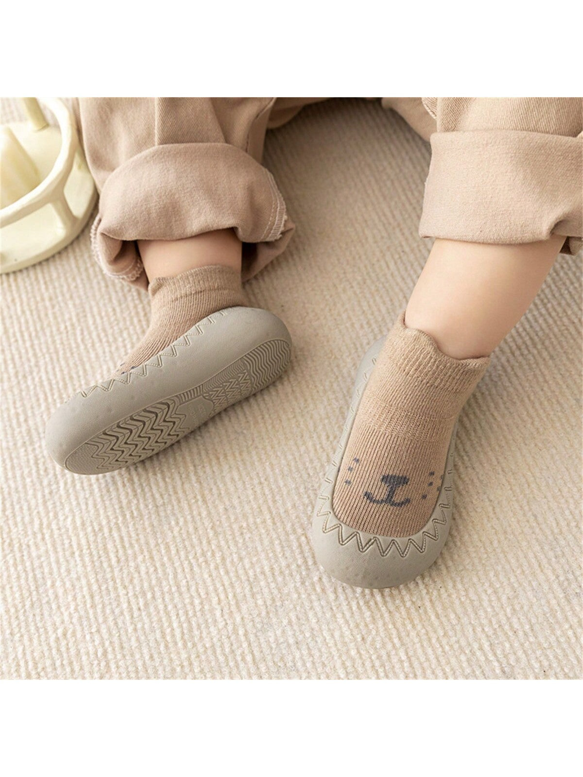 1pair Baby Walking Shoes With Socks, Soft Bottom, Anti-slip, Breathable, Spring And Summer, Unisex, Anti-odor, Indoor And Outdoor Floor Shoes And Socks