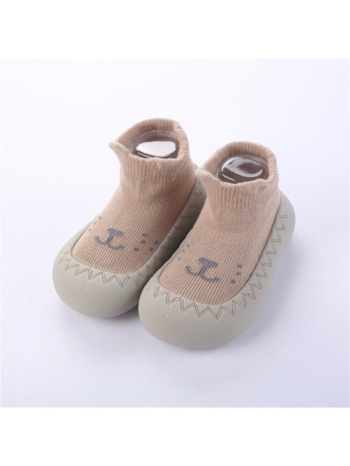1pair Baby Walking Shoes With Socks, Soft Bottom, Anti-slip, Breathable, Spring And Summer, Unisex, Anti-odor, Indoor And Outdoor Floor Shoes And Socks
