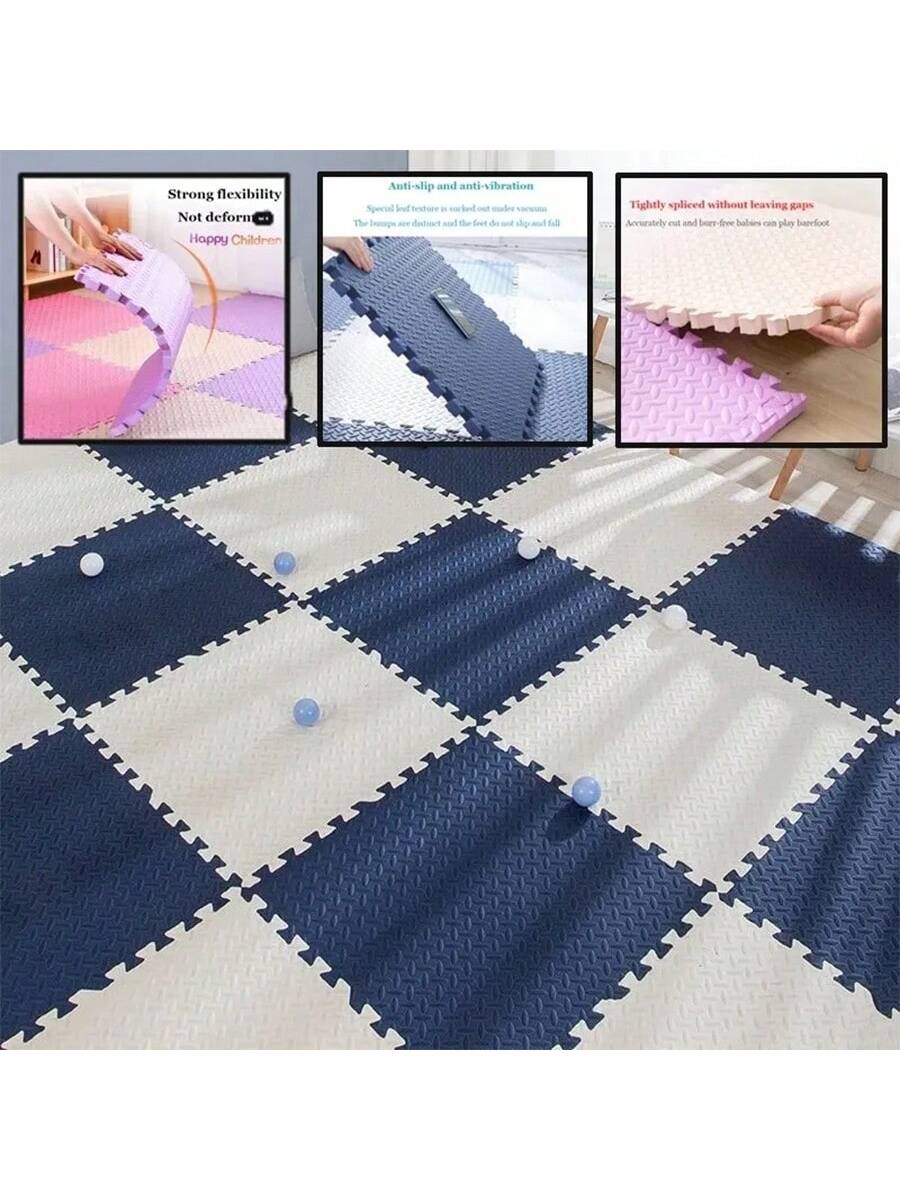4/16pcs Foam Mat(Borderless Strip) Puzzle Mat Home Exercise Equipment Floor Mat Splicing Foam Mat Bedroom Tatami Thickened Anti-Skid Puzzle Mat Crawl Pads Size(30*30*1cm) Premium Foam Panel Mat ,Room Decor