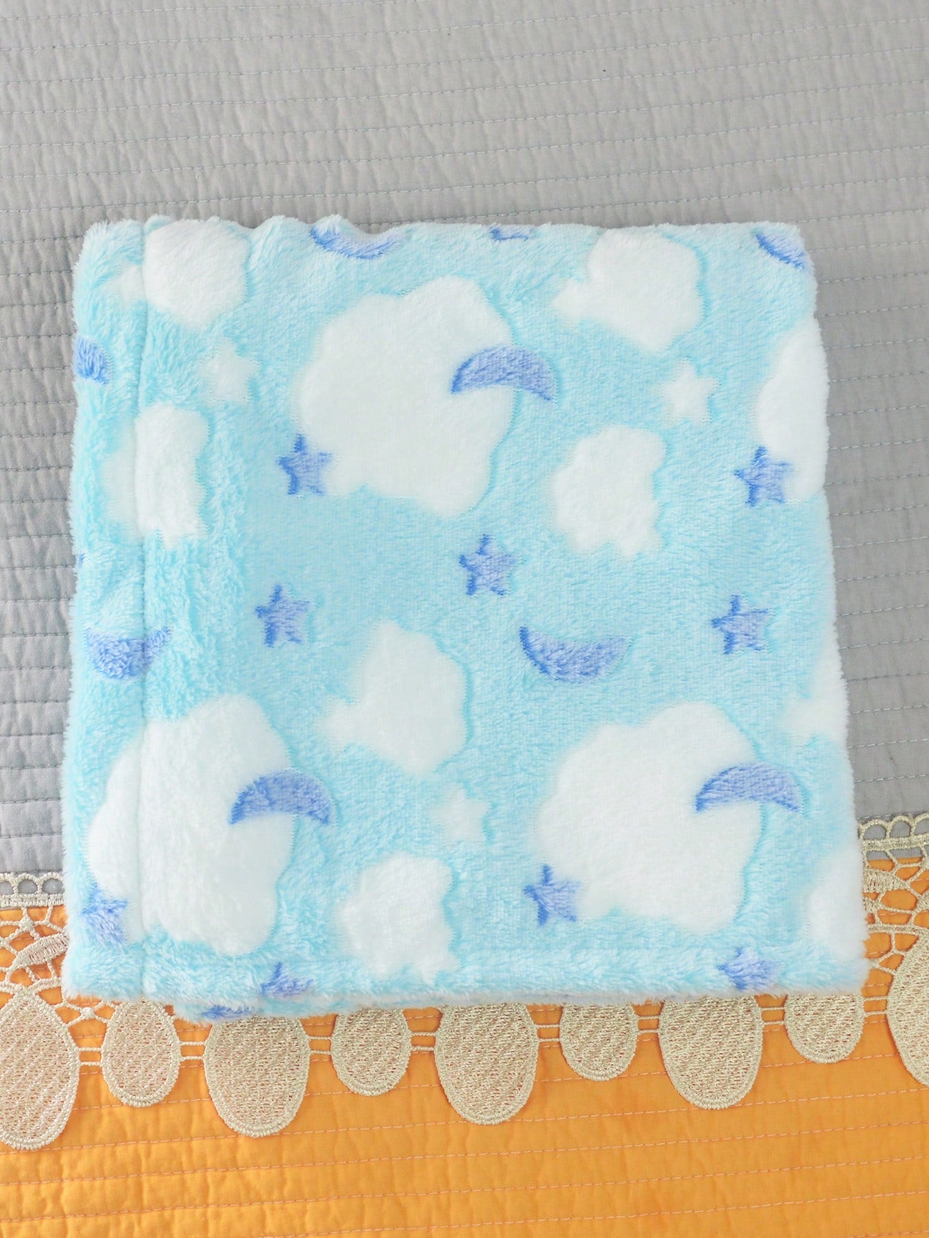 1pc Unisex Newborn Plush Swaddling Blanket, Super Soft, Warm, Breathable, Suitable For Baby Strollers