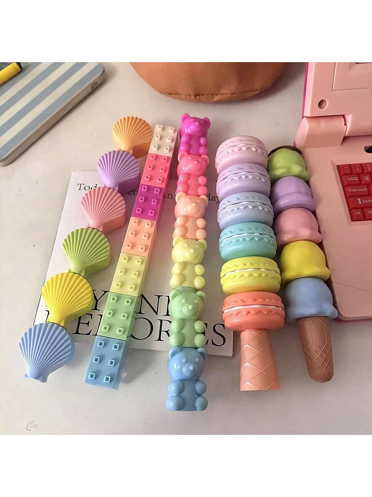 5 colors of adorable fluorescent pens, suitable for school and office fluorescent markers and children's graffiti