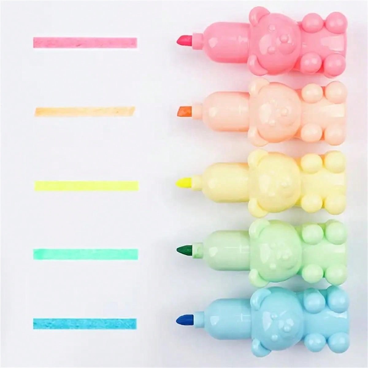5 colors of adorable fluorescent pens, suitable for school and office fluorescent markers and children's graffiti