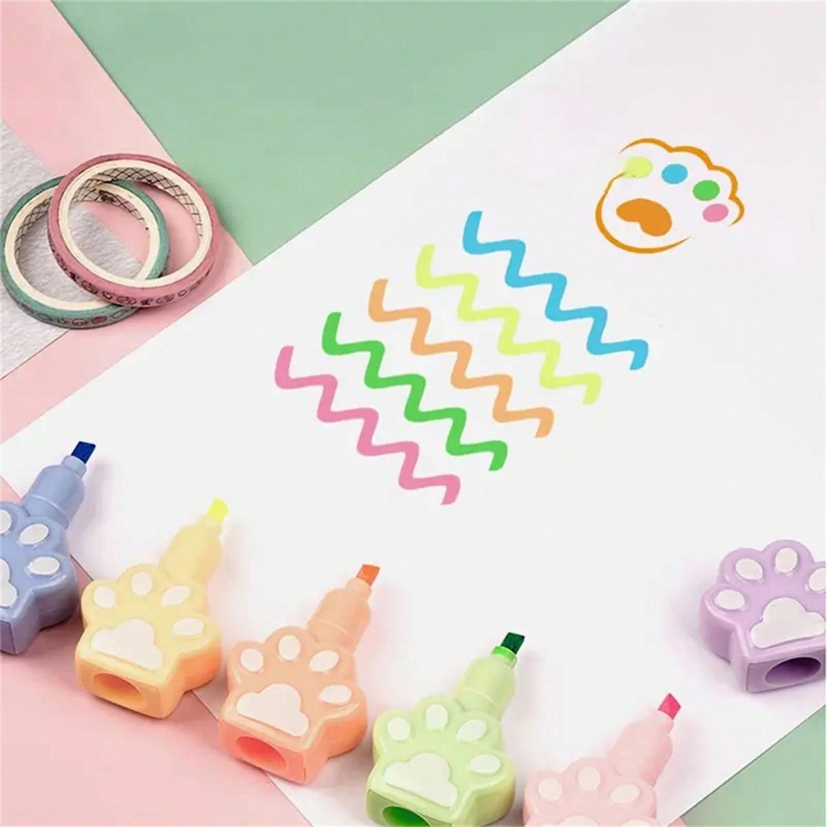 5 colors of adorable fluorescent pens, suitable for school and office fluorescent markers and children's graffiti