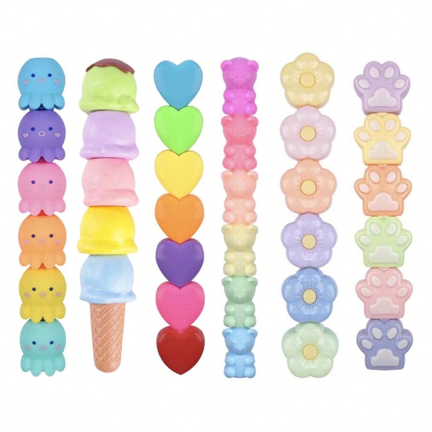 5 colors of adorable fluorescent pens, suitable for school and office fluorescent markers and children's graffiti