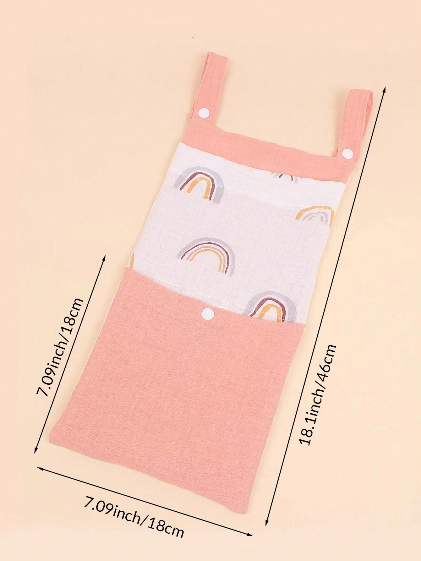 Baby Bed Hanging Storage Bag, Diaper Organizer, Multipurpose Stroller Hanging Bag, Nursery Room Decor