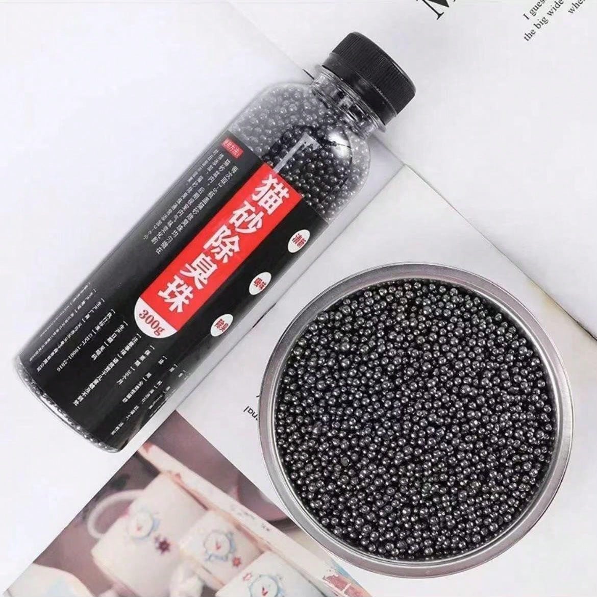 1pc 300g Kitten Toilet Cleaning Supplies Cat Litter Deodorant Beads Artifact Pet Odor Activated Carbon Absorbs Cat Sand Stink