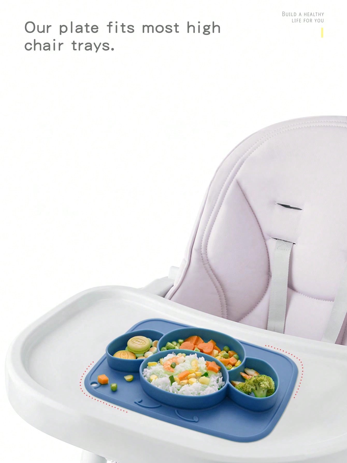 1pc Baby Bee Shaped Anti-Fall Silicone Feeding Plate