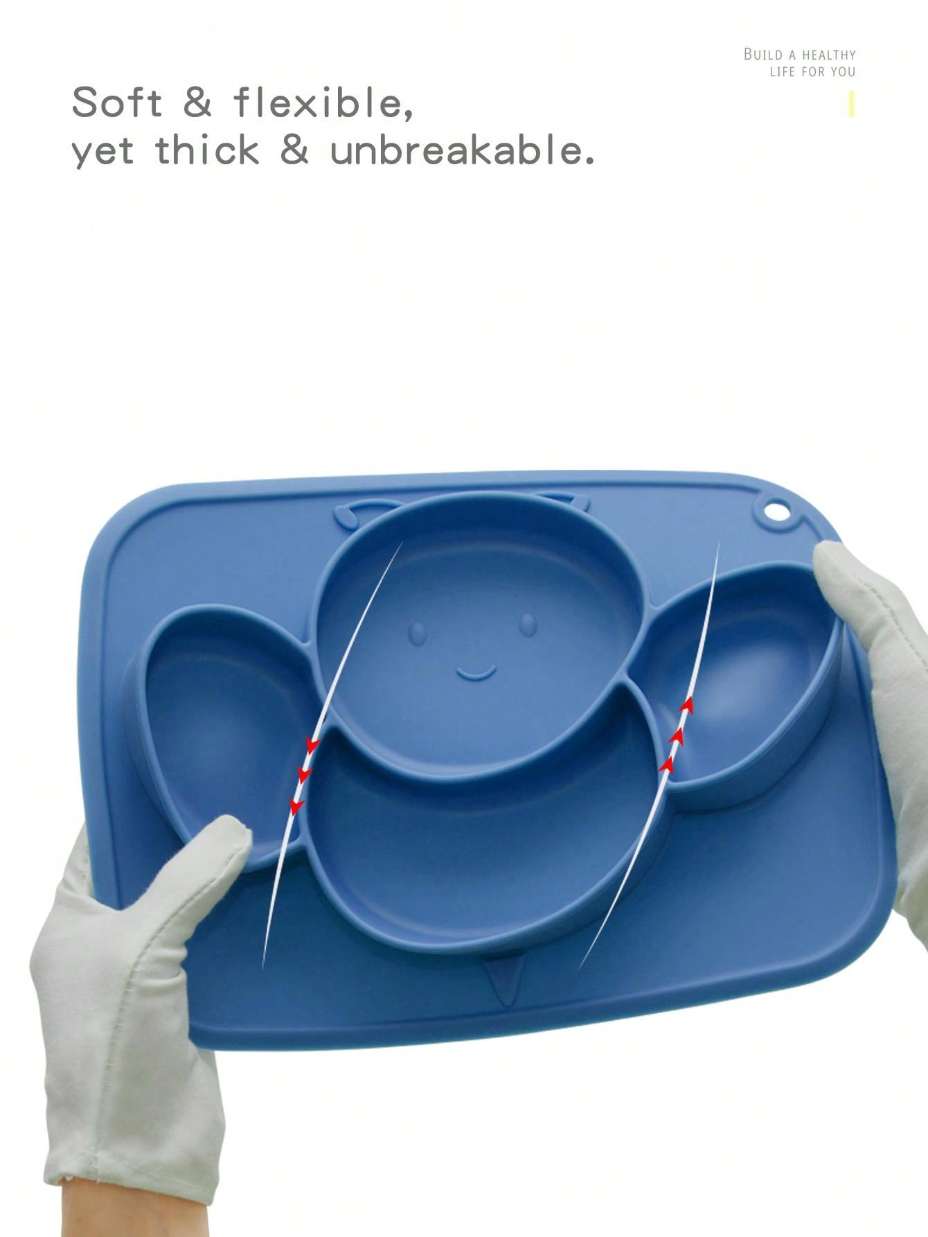 1pc Baby Bee Shaped Anti-Fall Silicone Feeding Plate