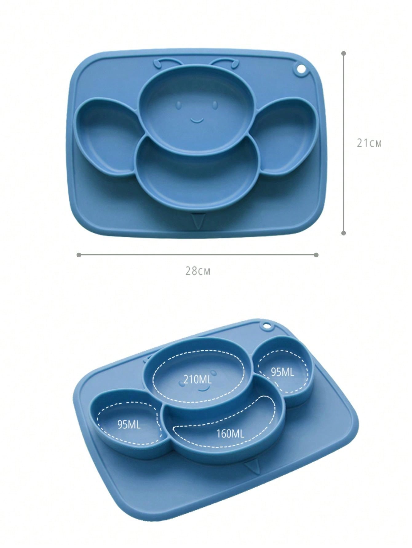 1pc Baby Bee Shaped Anti-Fall Silicone Feeding Plate