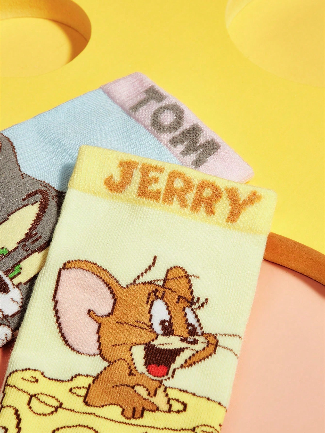 TOM & JERRY X Soft & Sweat-absorbing Cartoon Kid's Short Socks, Suitable For School, 2pairs/pack