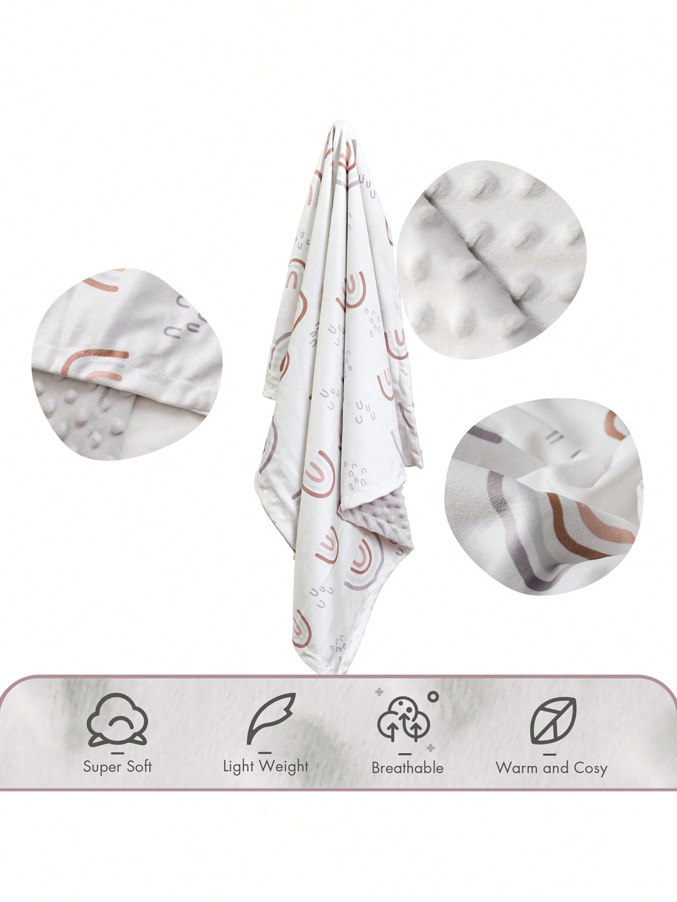 Baby Blankets, Super Soft Comfy Blankets For Toddler, Thick Minky Baby Nursery Bed Blanket For Newborn, Stroller Crib Shower Gifts