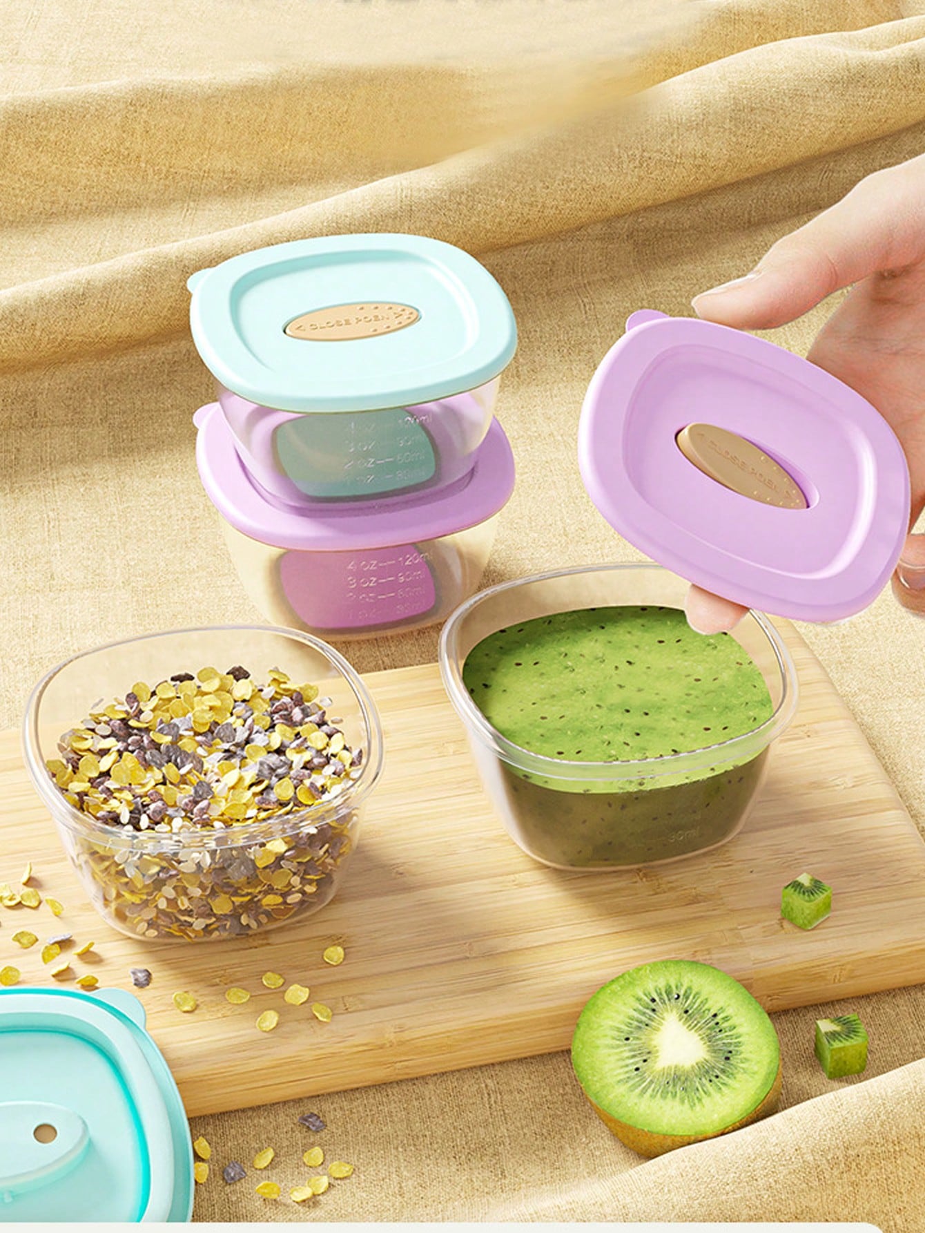 4pcs Portable Baby Food Storage Container, Sealed And Safe For Storing Snacks, Baby Food