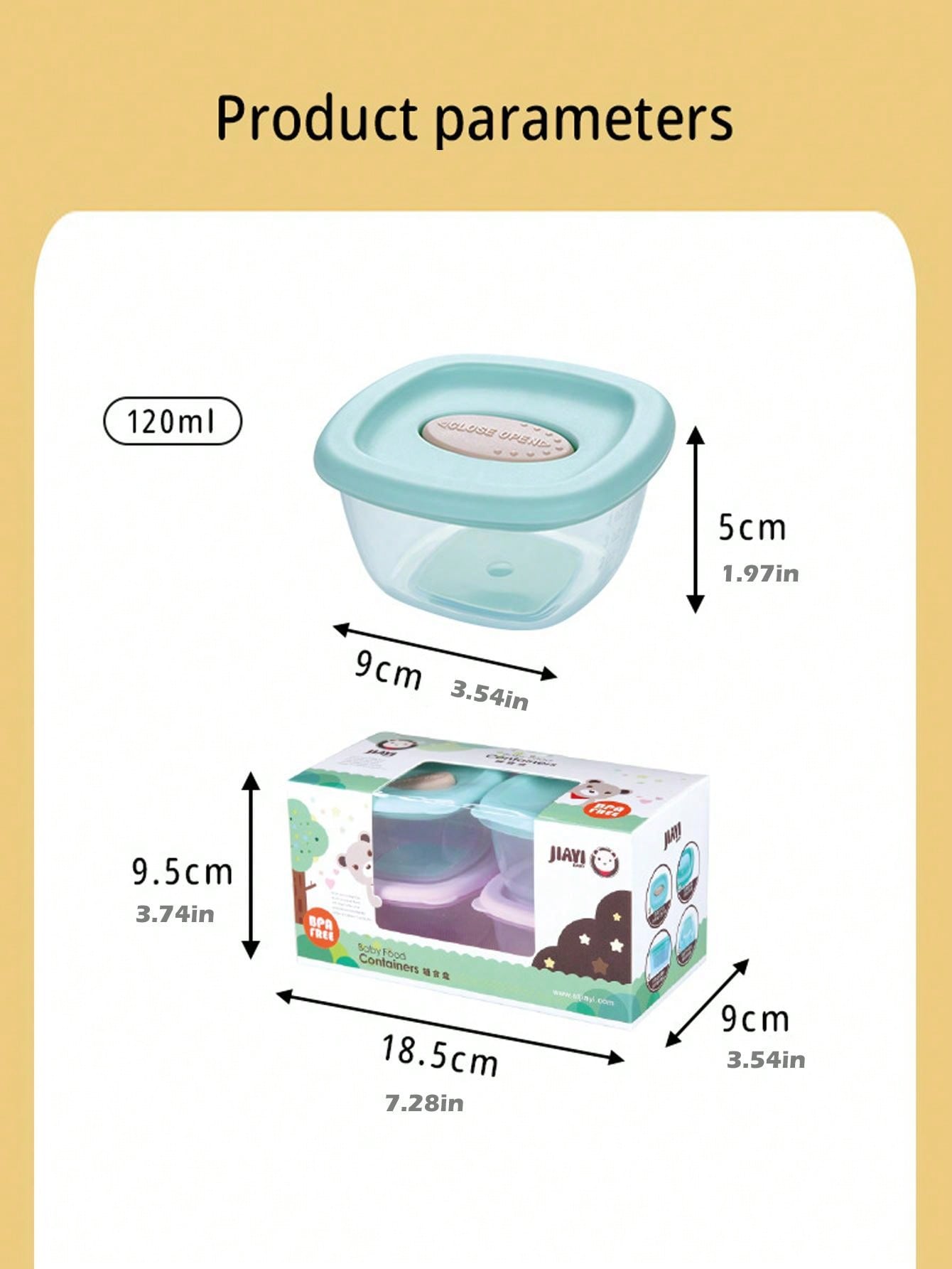 4pcs Portable Baby Food Storage Container, Sealed And Safe For Storing Snacks, Baby Food
