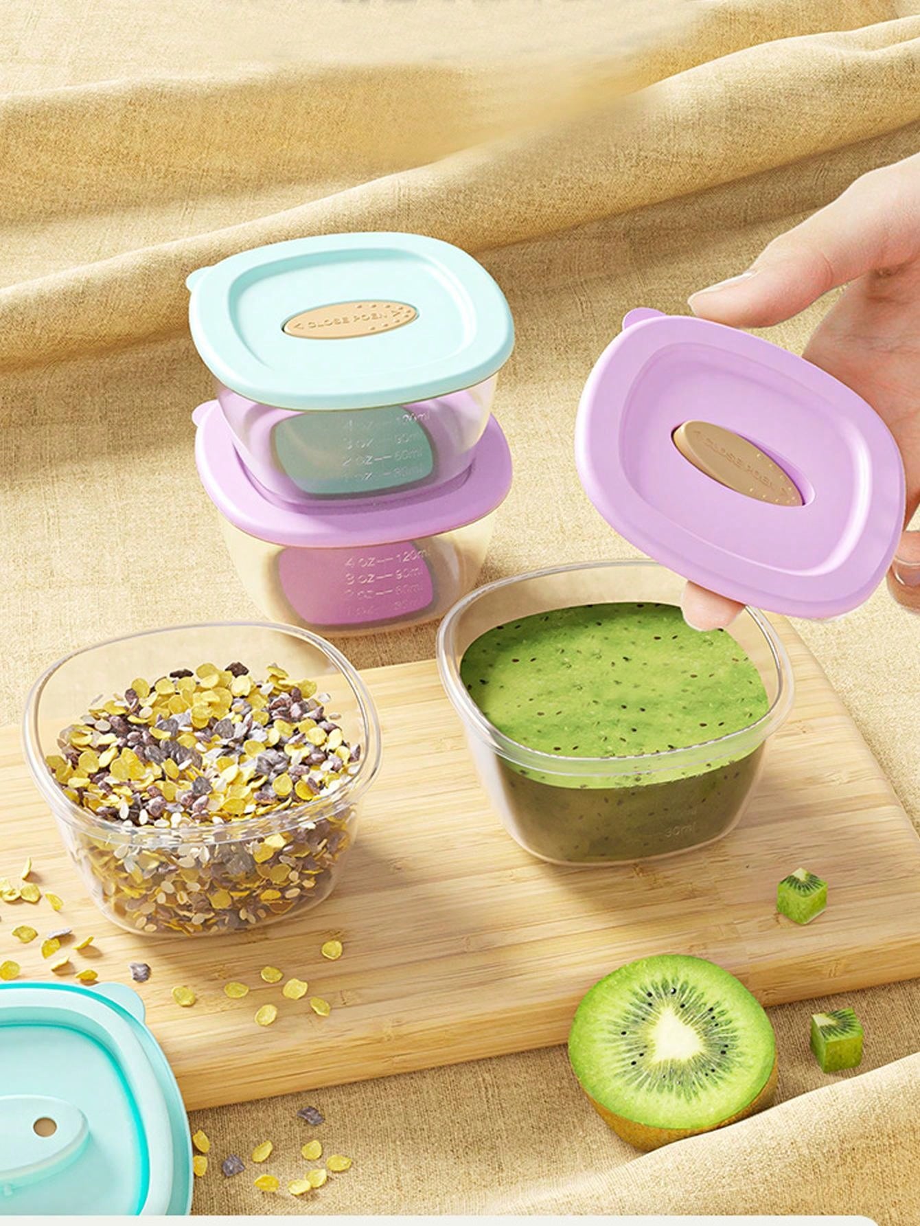 4pcs Portable Baby Food Storage Container, Sealed And Safe For Storing Snacks, Baby Food