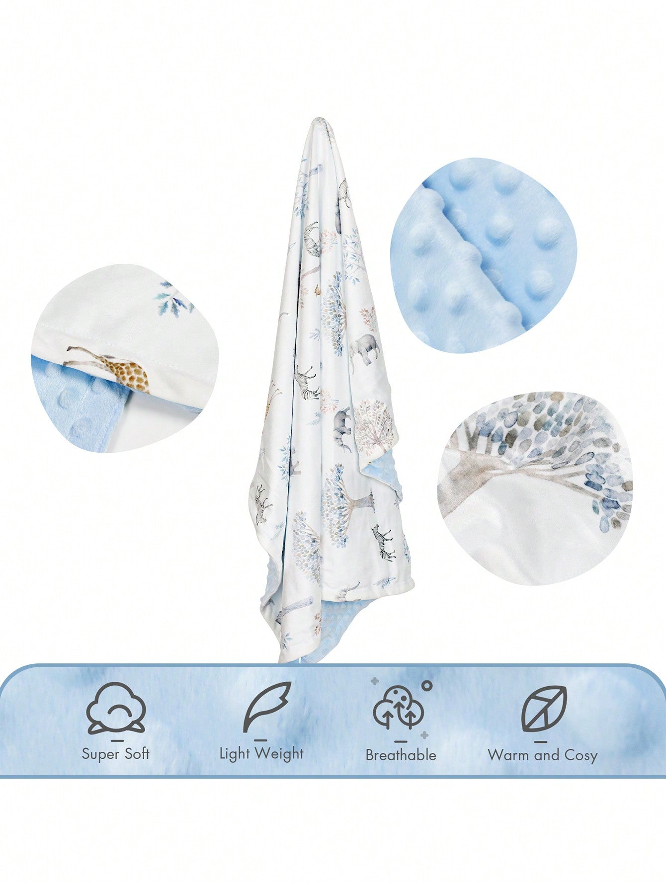 Baby Blankets, Super Soft Comfy Blankets For Toddler, Thick Minky Baby Nursery Bed Blanket For Newborn, Stroller Crib Shower Gifts