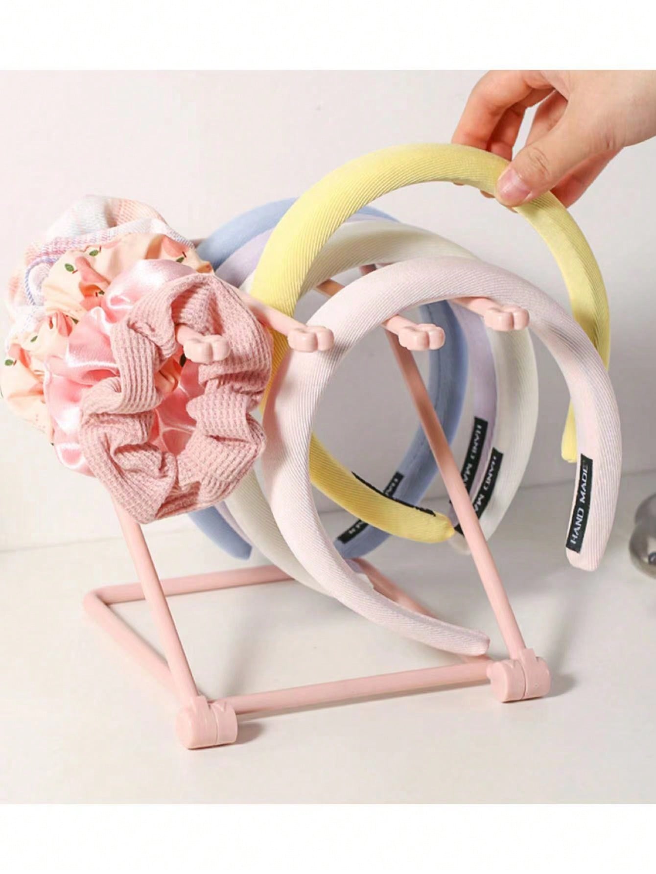 Hairband/Hairband Storage Rack Vertical Pink Foldable