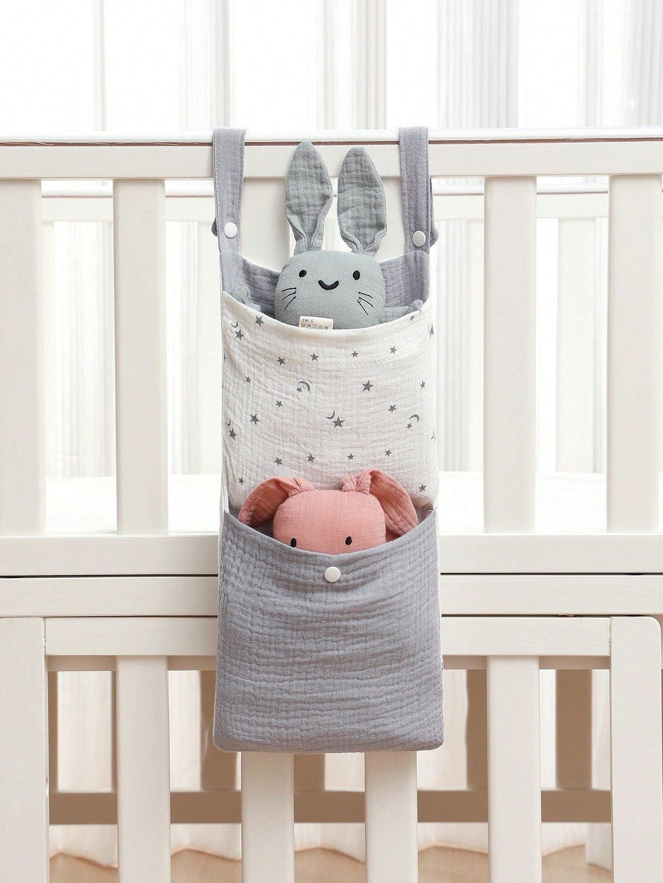 Baby Bed Hanging Storage Bag, Diaper Organizer, Multipurpose Stroller Hanging Bag, Nursery Room Decor