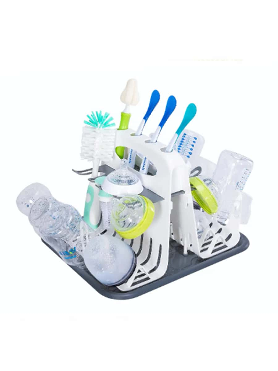 Baby Bottle Drying Rack With Water Cup Storage Box