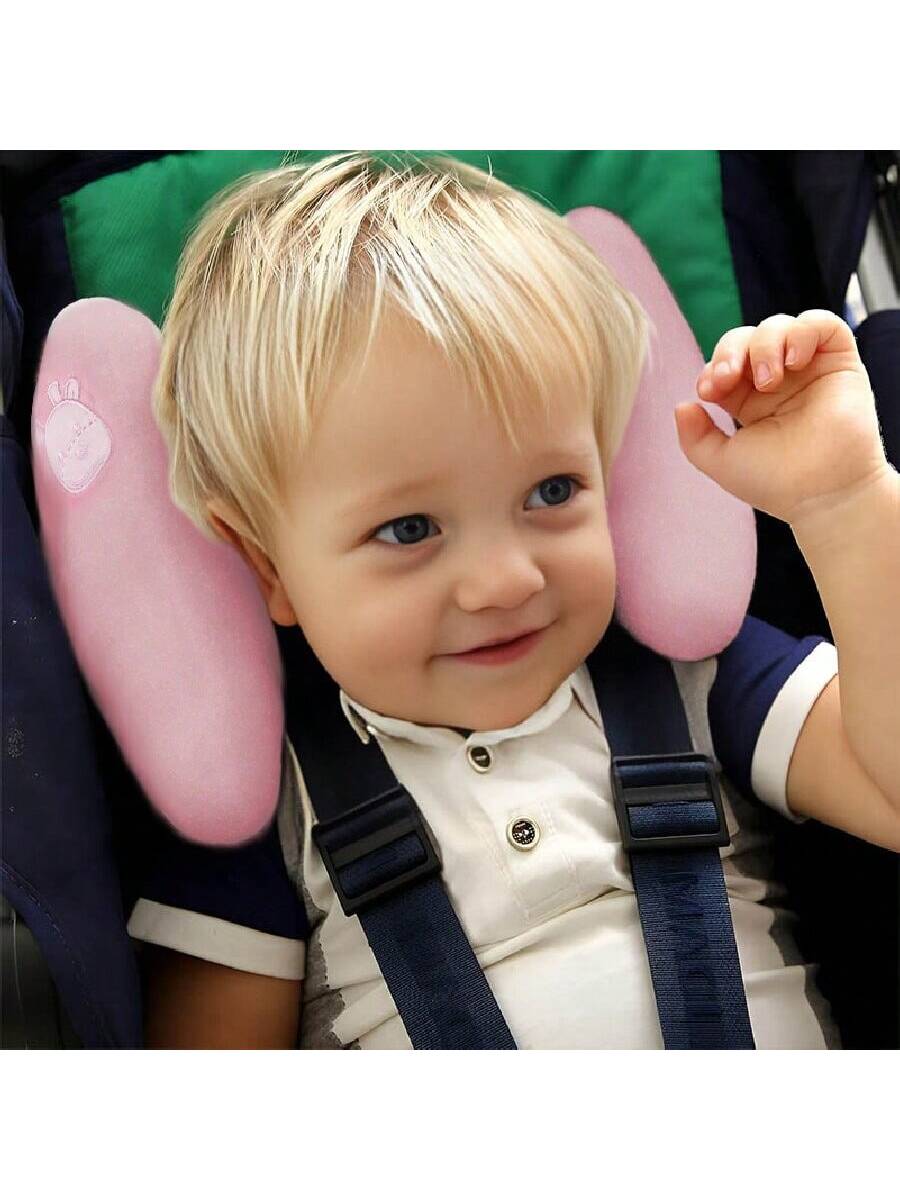 1set Baby Head Support Pillow, Banana Shaped Polyester Fiber Car Seat Headrest, Suitable For Daily Use