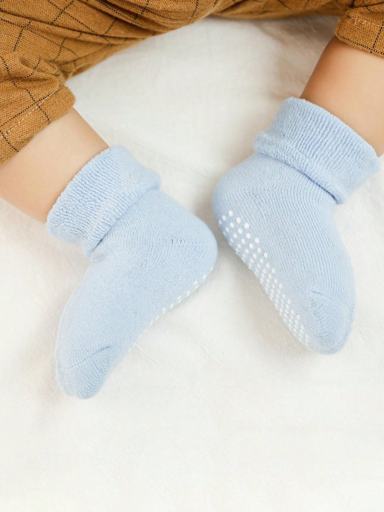 6 Pairs Baby Toddler Kids Ankle Crew Socks With Grips Unisex Warm Thick Winter Socks