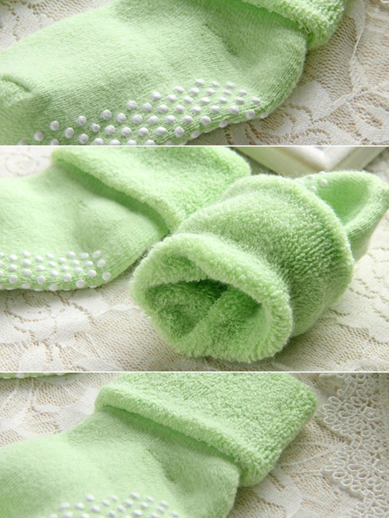 6 Pairs Baby Toddler Kids Ankle Crew Socks With Grips Unisex Warm Thick Winter Socks