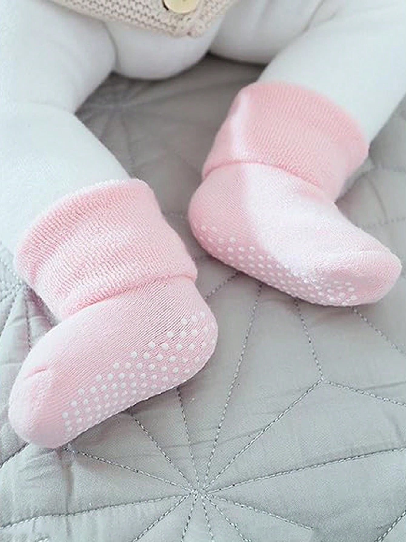 6 Pairs Baby Toddler Kids Ankle Crew Socks With Grips Unisex Warm Thick Winter Socks