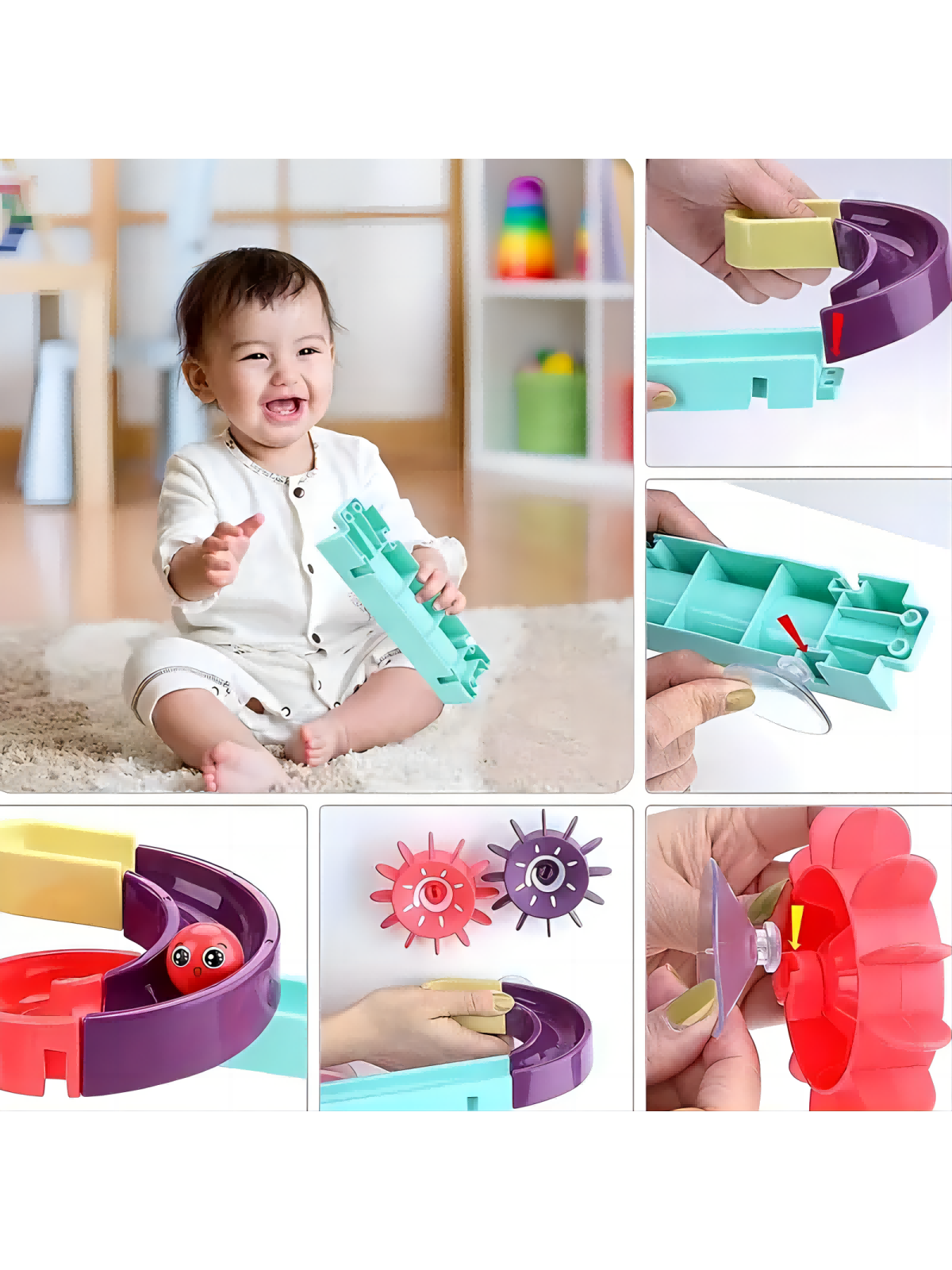 Baby Bath Toys, Rainbow Cloud Spray Water, Can Be Sucked Onto Walls Or Glass,Bath Toy For Kids, Water Playing Toy, Baby Stuff Clearance, Make Babies Fall In Love With Bathing